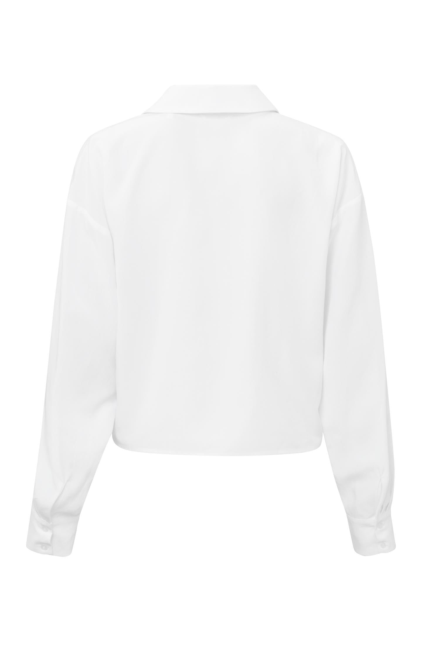 Asymmetrical blouse with V-neck, long sleeves and buttons