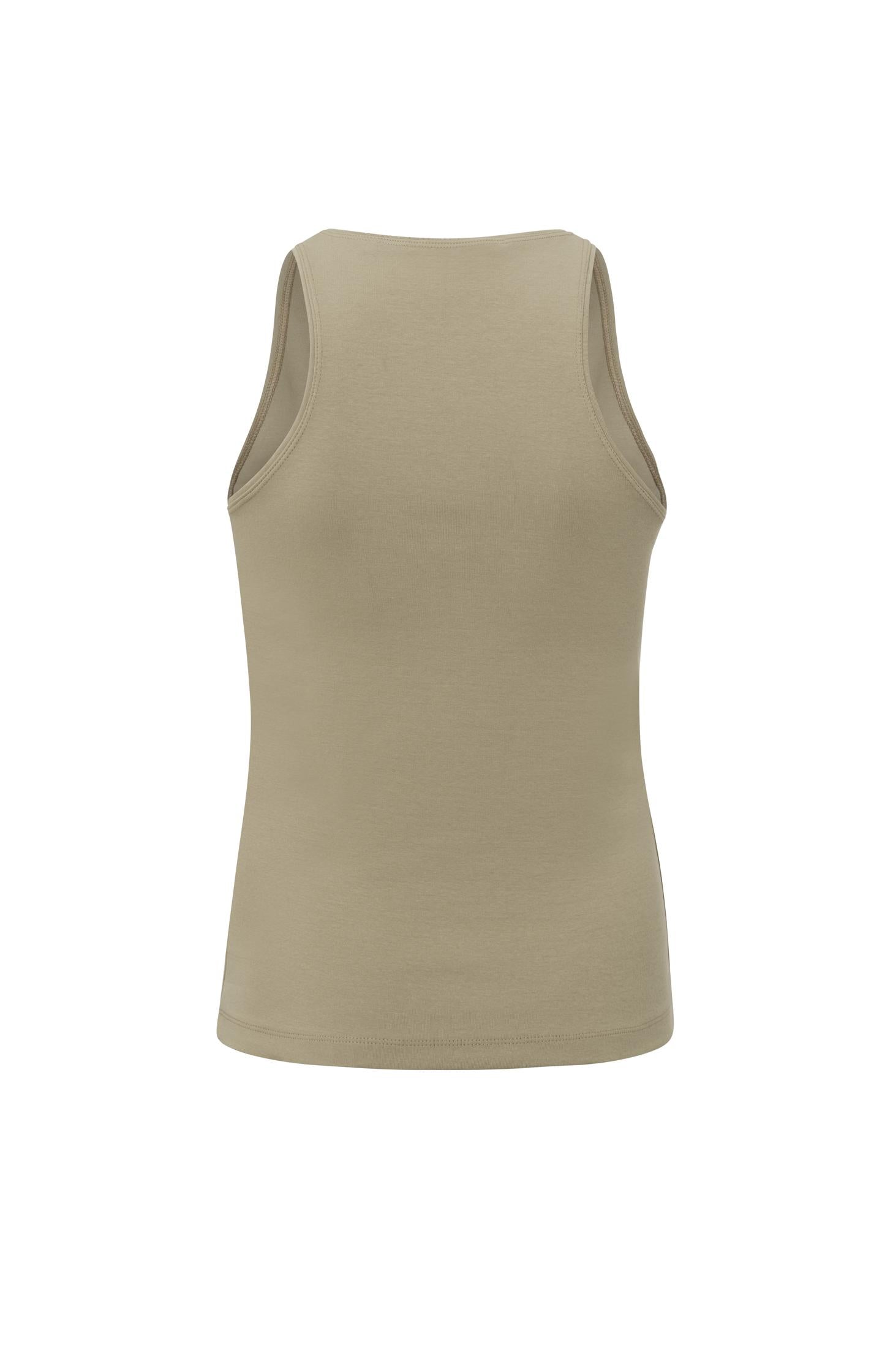 Basic halter top with crewneck in slim fit
