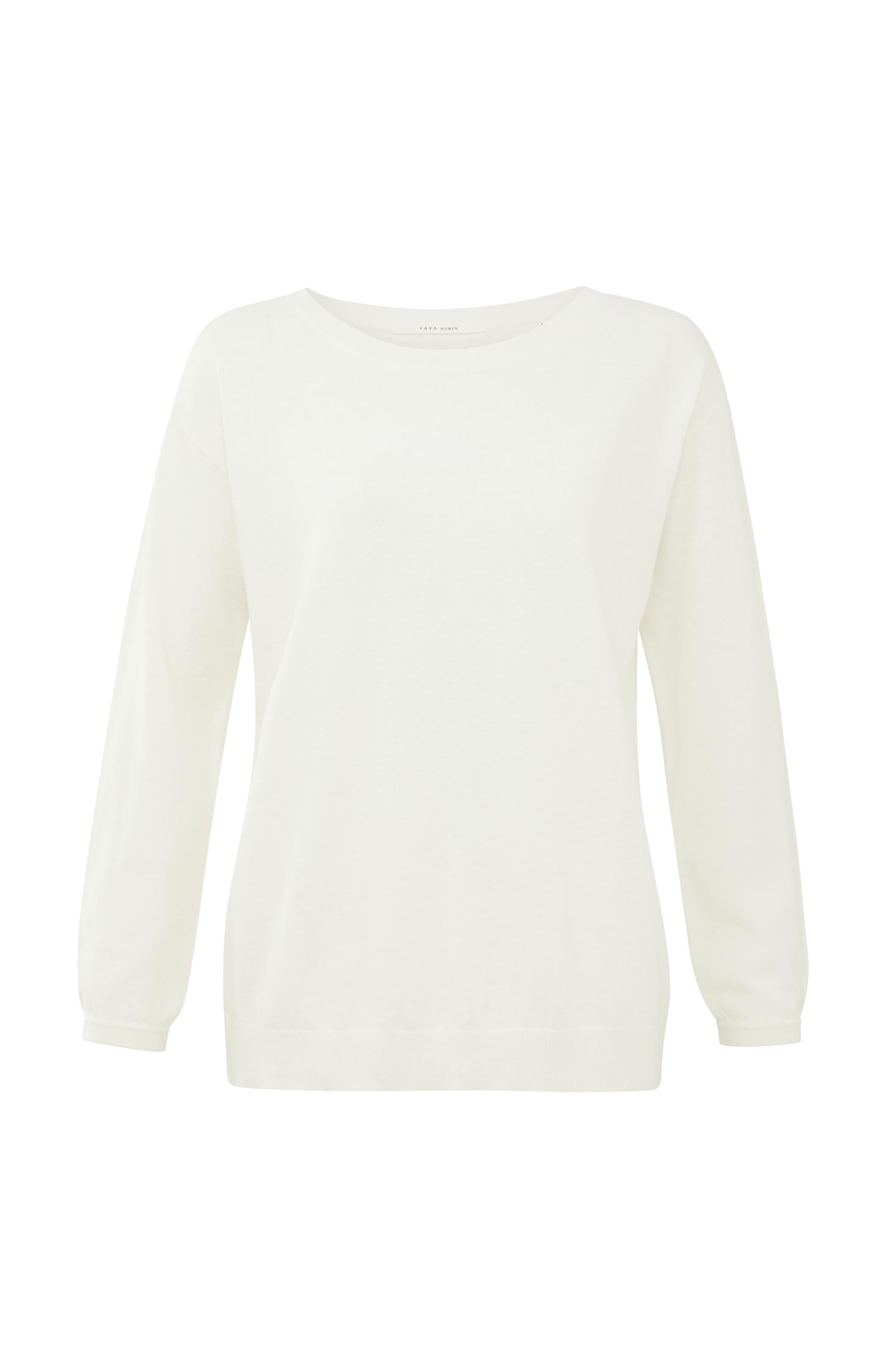 Boatneck sweater with long sleeves and dropped shoulders - Type: product