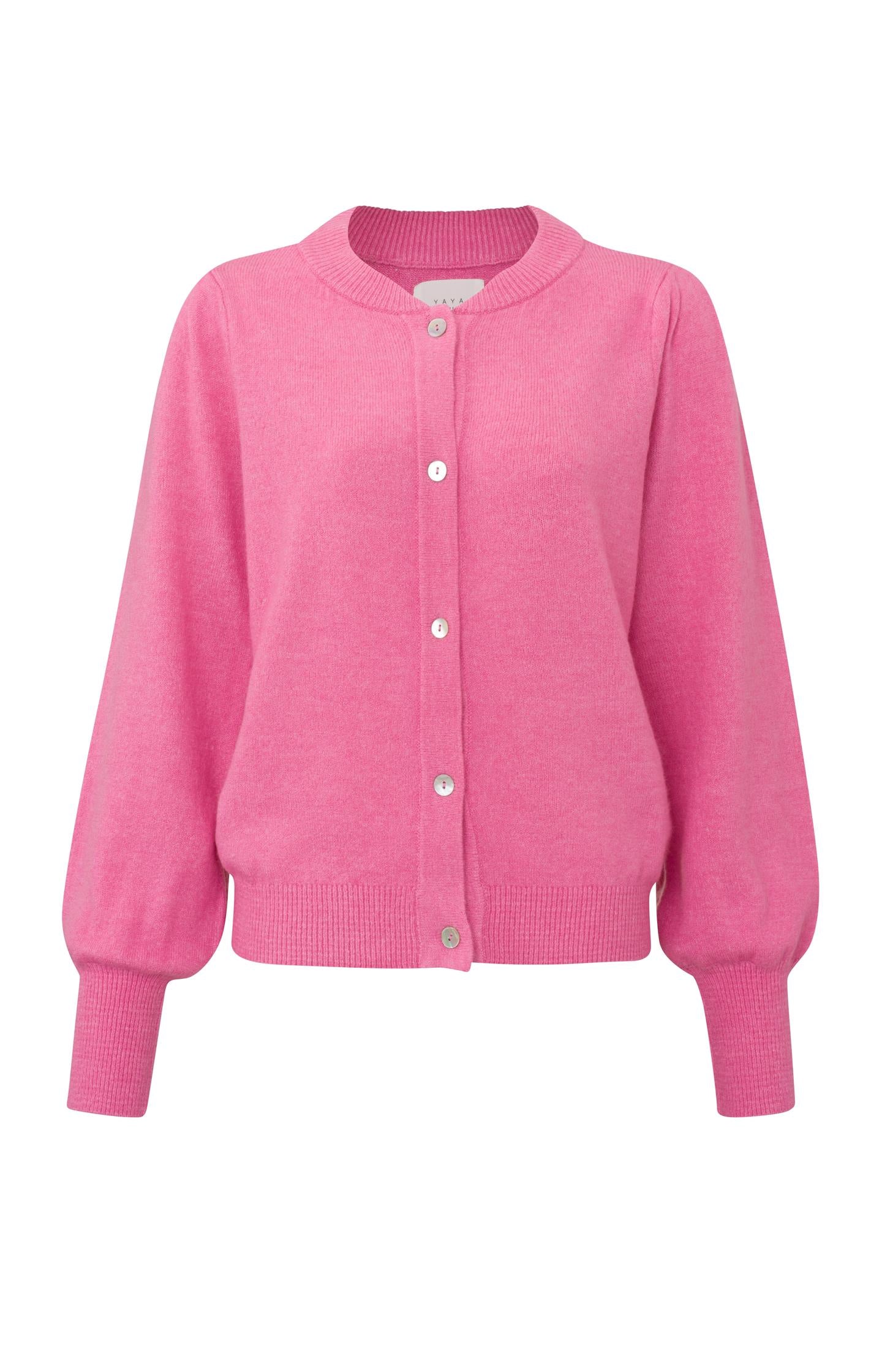 Bomber cardigan with long sleeves, buttons and ribbed detail - Type: product