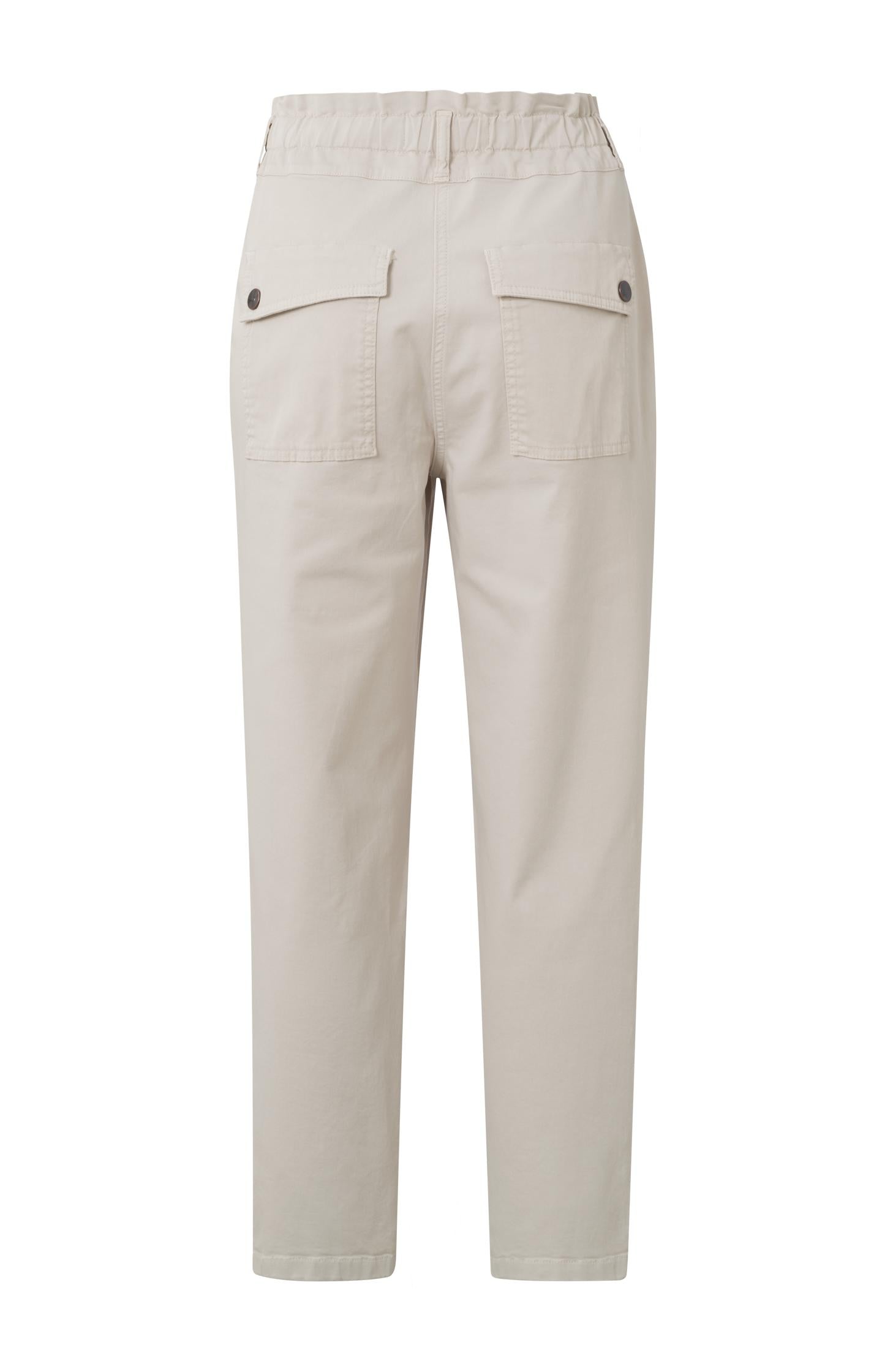 Cargo trousers with paperbag waist, pockets and buttons