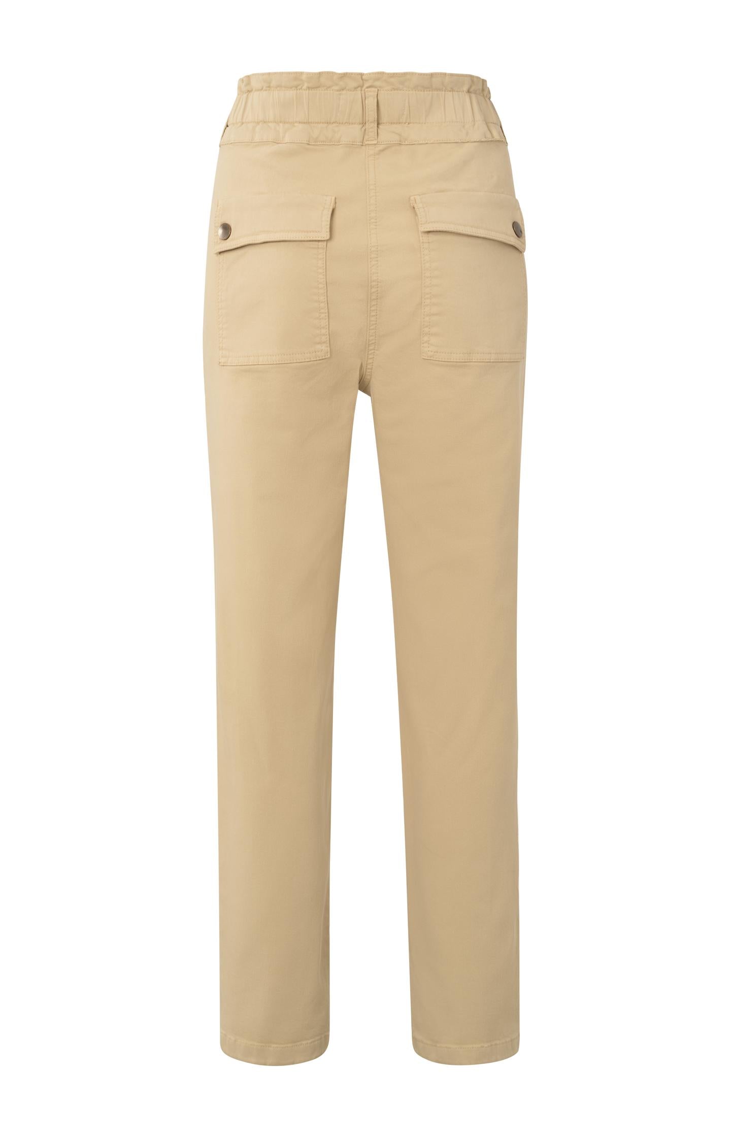 Cargo trousers with paperbag waist, pockets and buttons