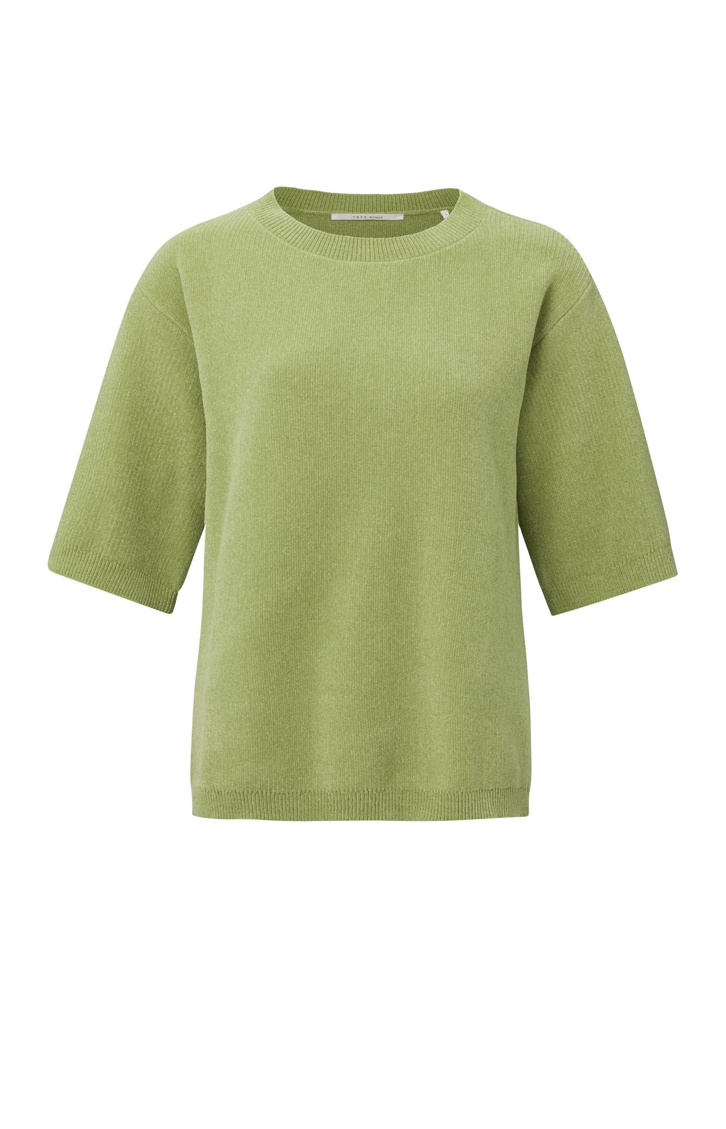 Chenille sweater with round neck and half long sleeves - Type: product