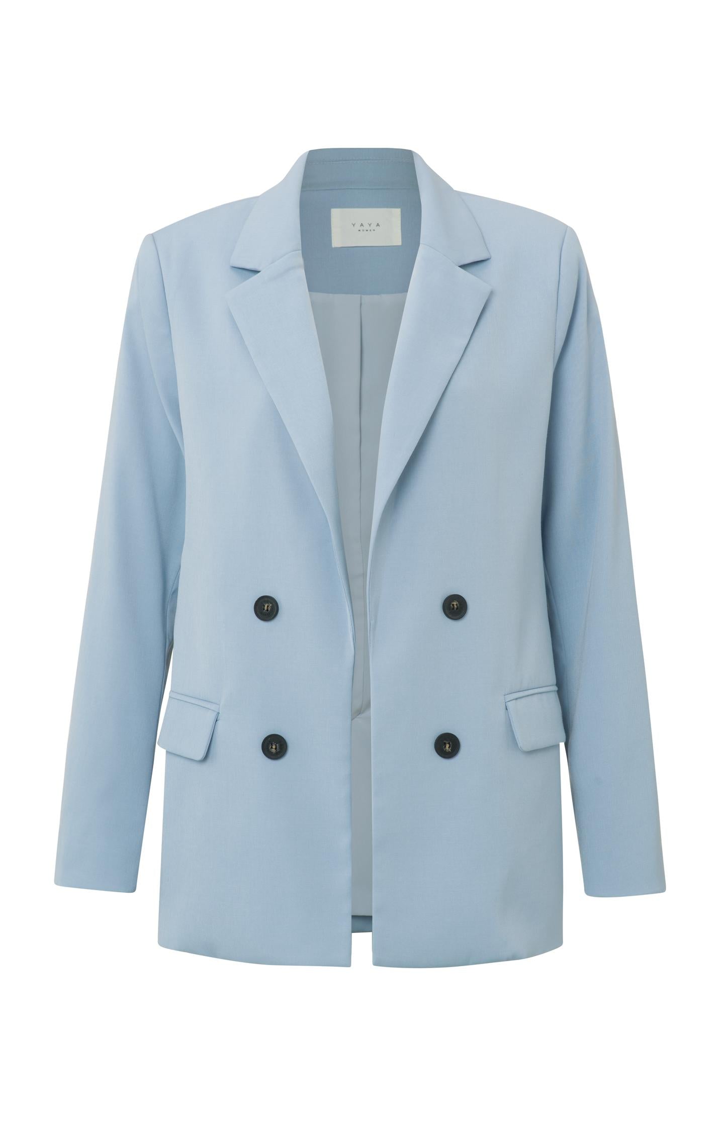 Faux double-breasted blazer with long sleeves and pockets - Type: product