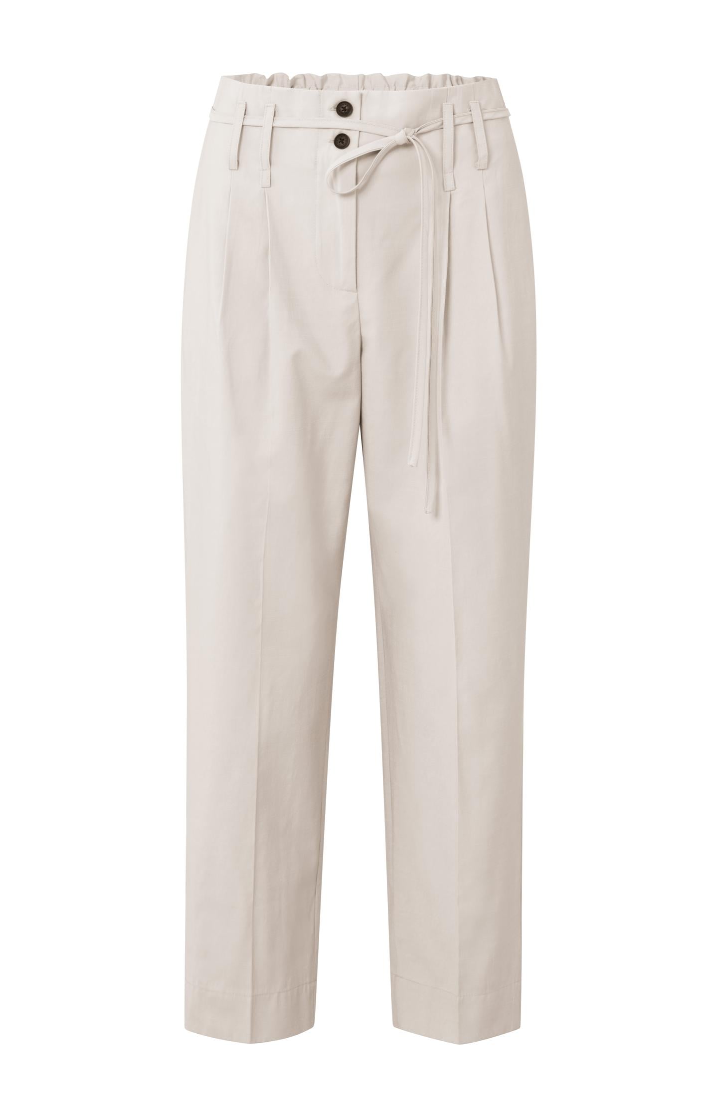 High waist pantalon with zip fly, buttons and pleated detail - Type: product