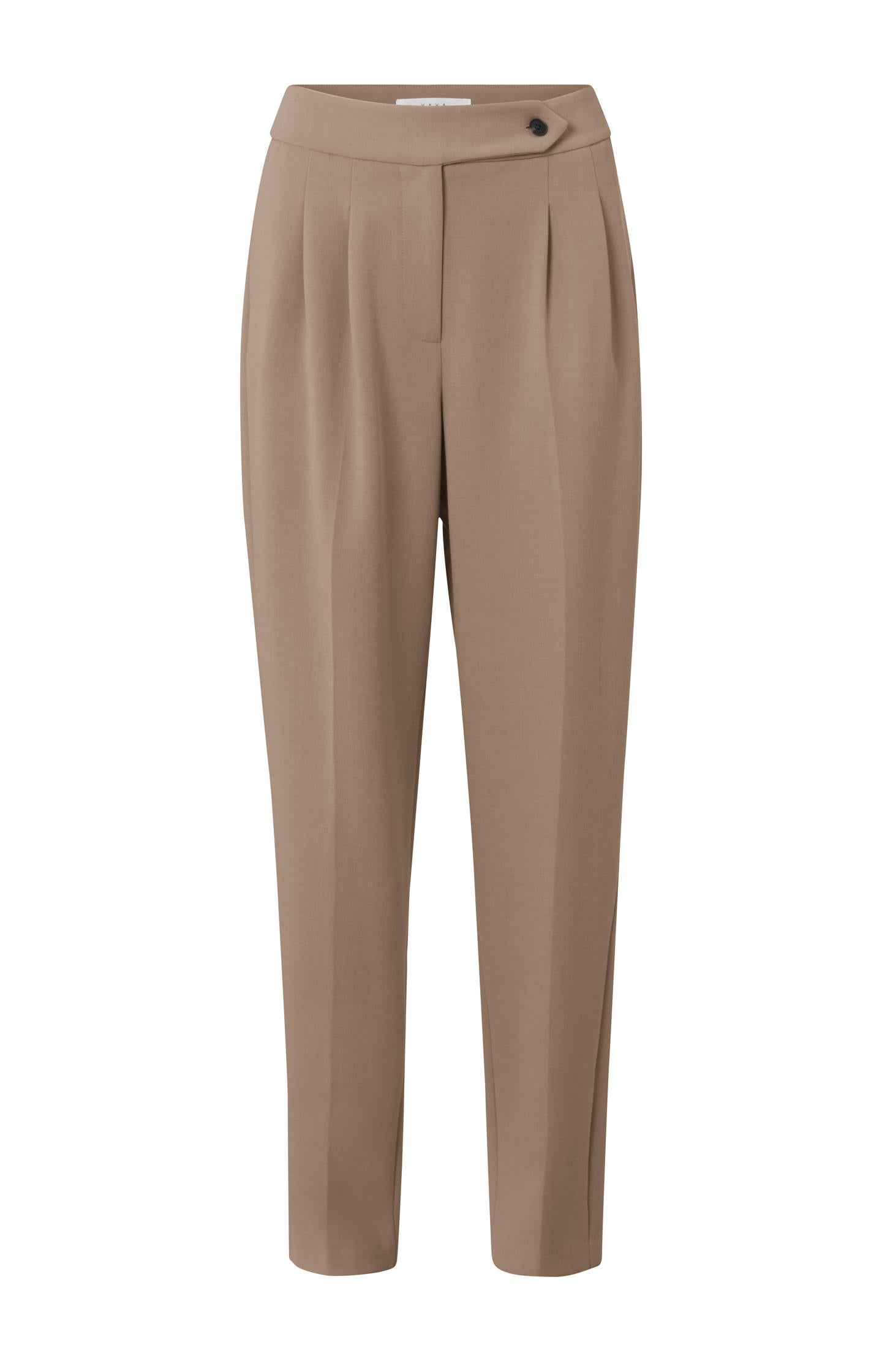 High waist trousers with pleated details and side pockets - Type: product