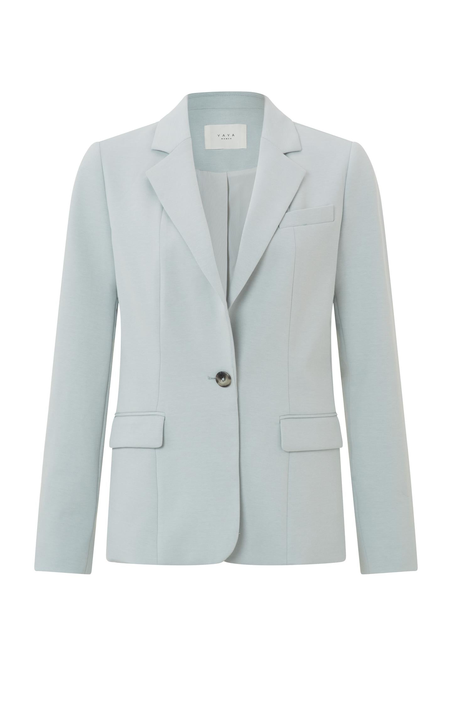 Jersey blazer with long sleeves, pockets and button - Type: product