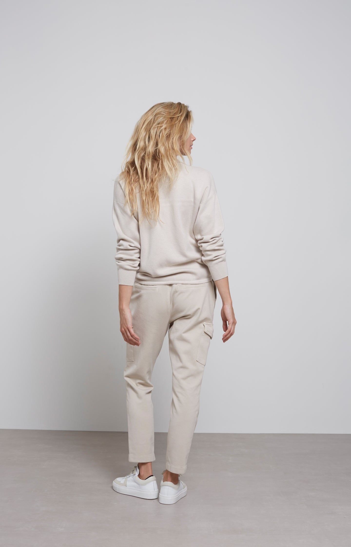 Jersey cargo trousers with drawstring and elastic waist - Type: lookbook