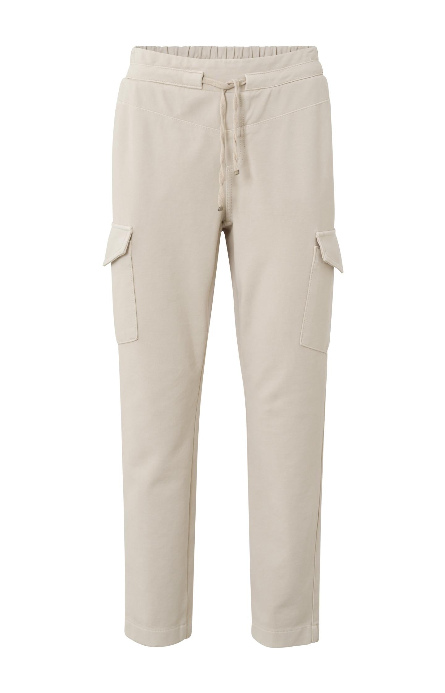Jersey cargo trousers with drawstring and elastic waist - Type: product