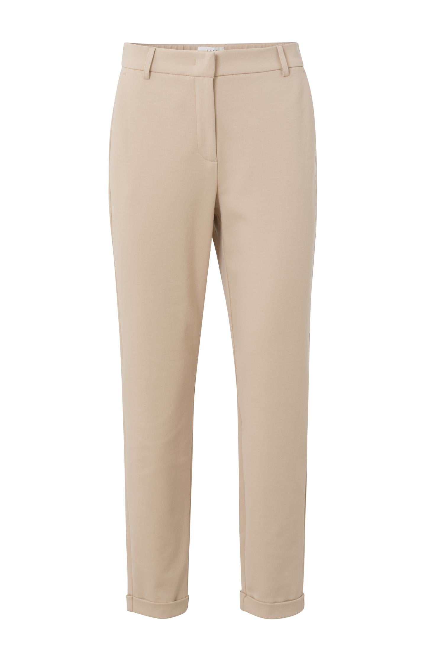 Jersey chino with straight leg, side pockets and mid waist - Type: product