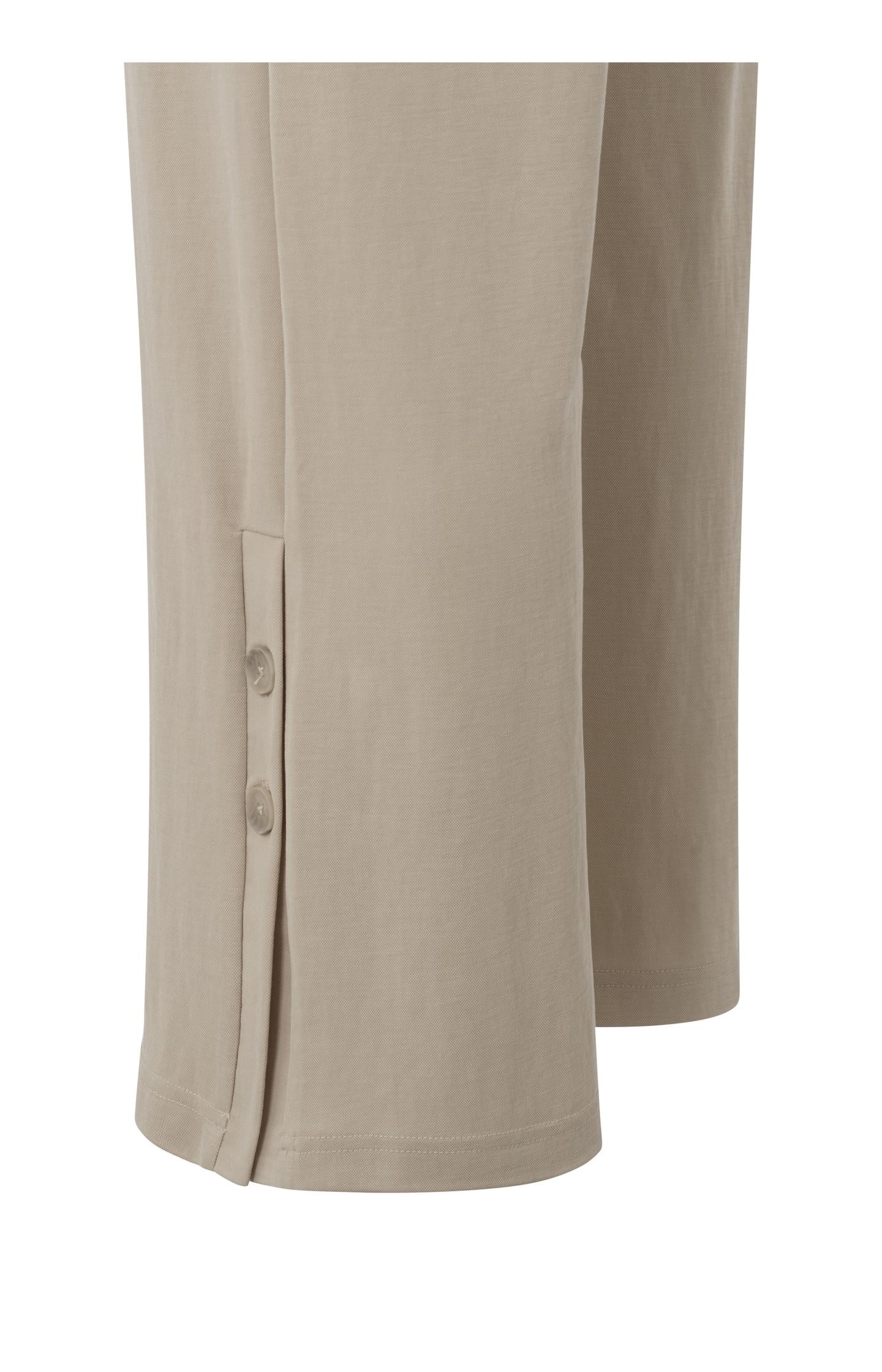 Jersey trousers with wide leg, elastic waist and buttons