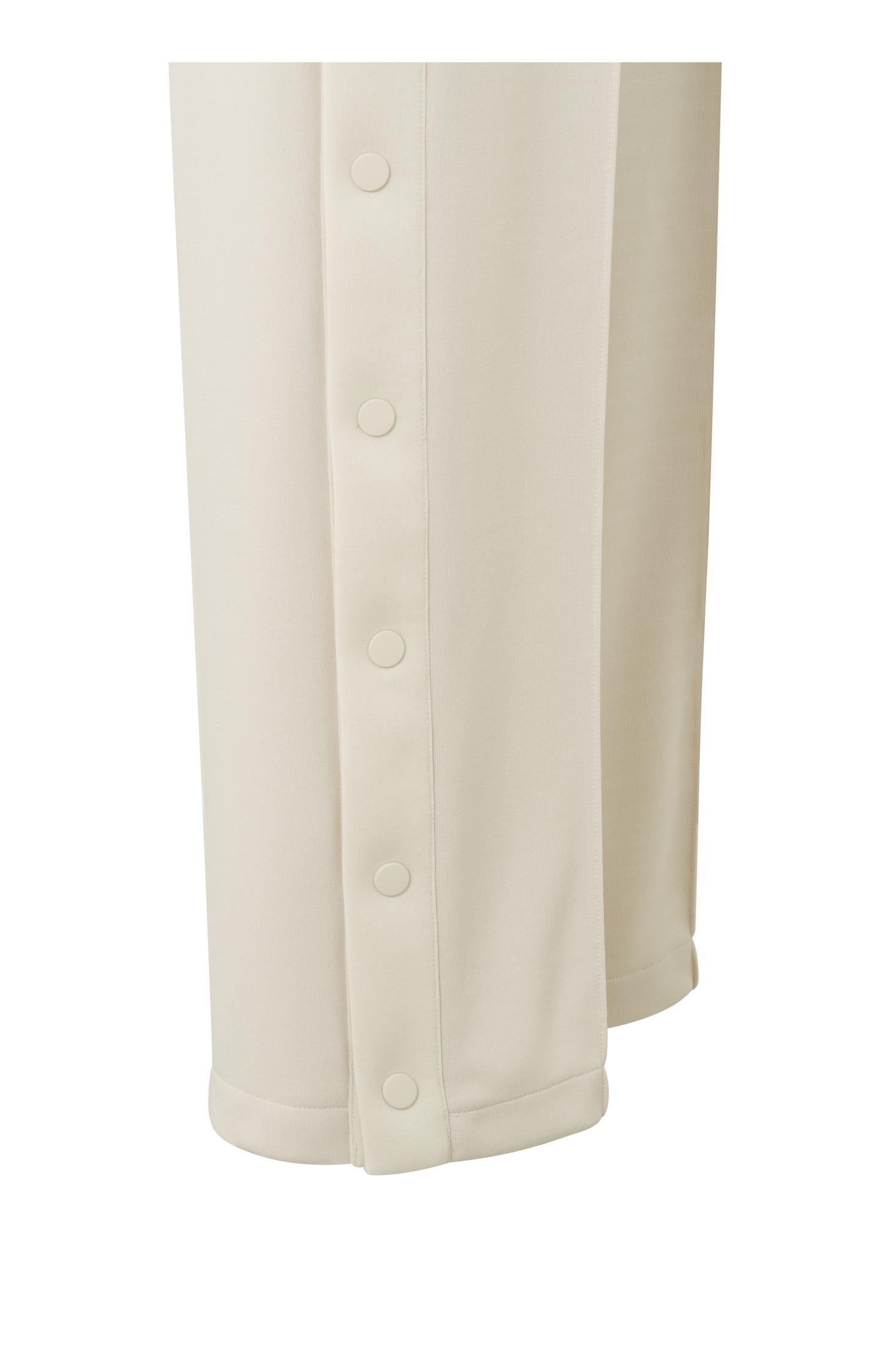 Jersey wide leg trousers with elastic waist and buttons