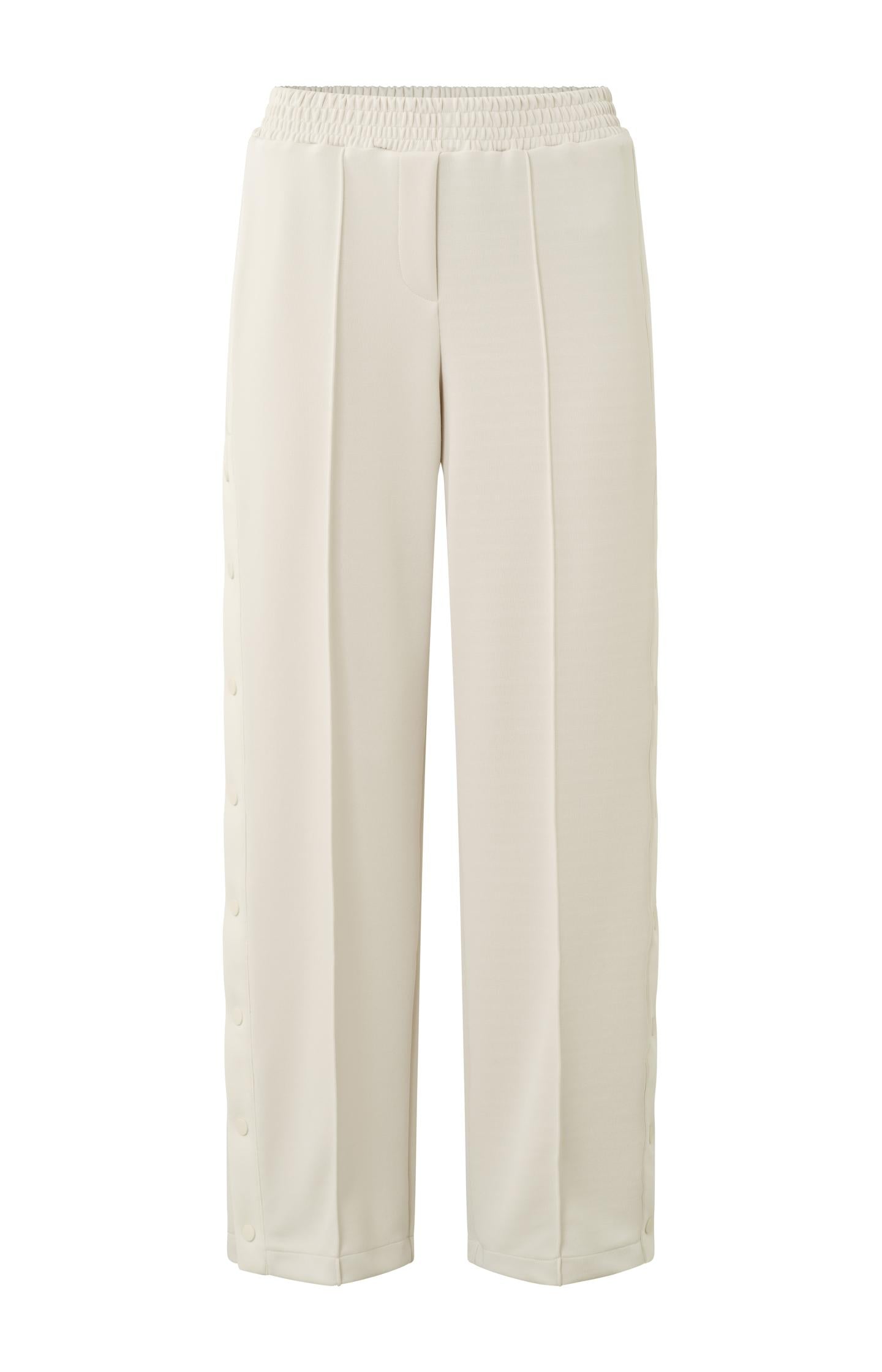 Jersey wide leg trousers with elastic waist and buttons - Type: product