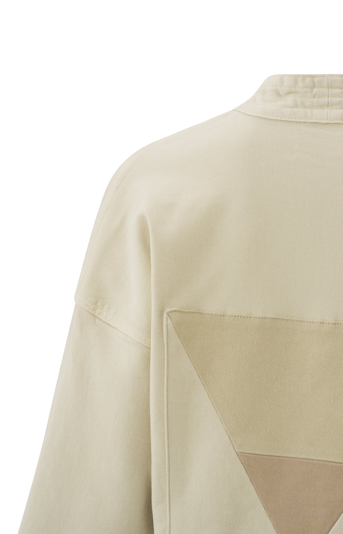 Kimono denim jacket with 7/8 sleeves, waistband and pockets