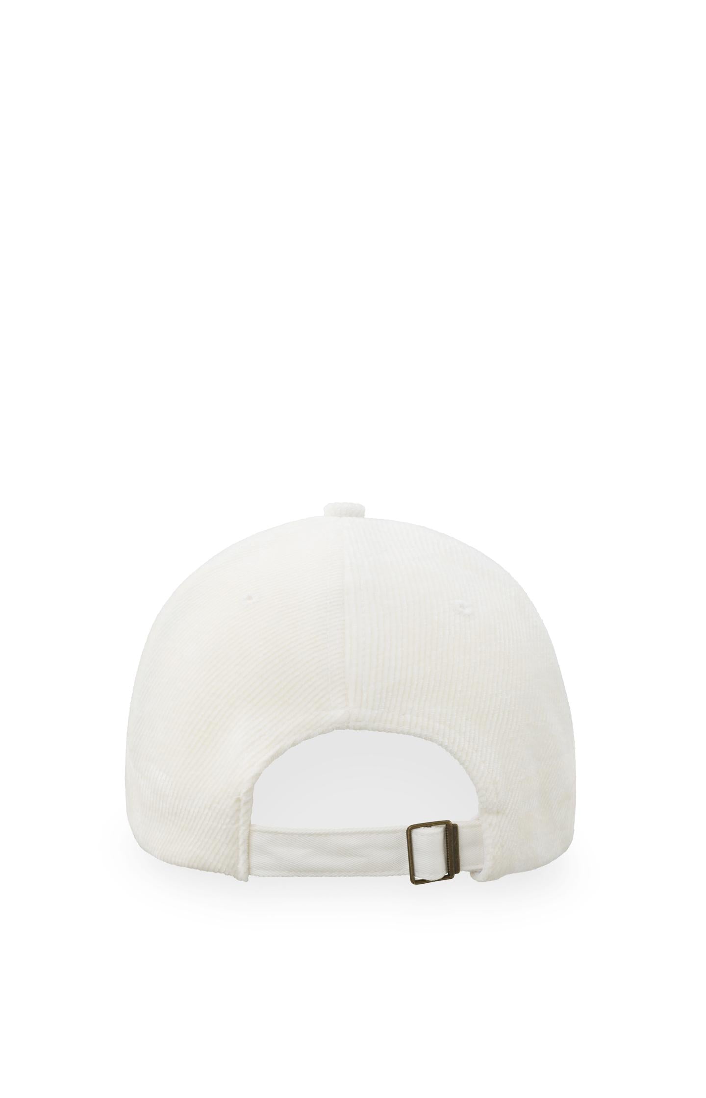 Knitted baseball cap with ribbed details and adjustable back - Onyx White