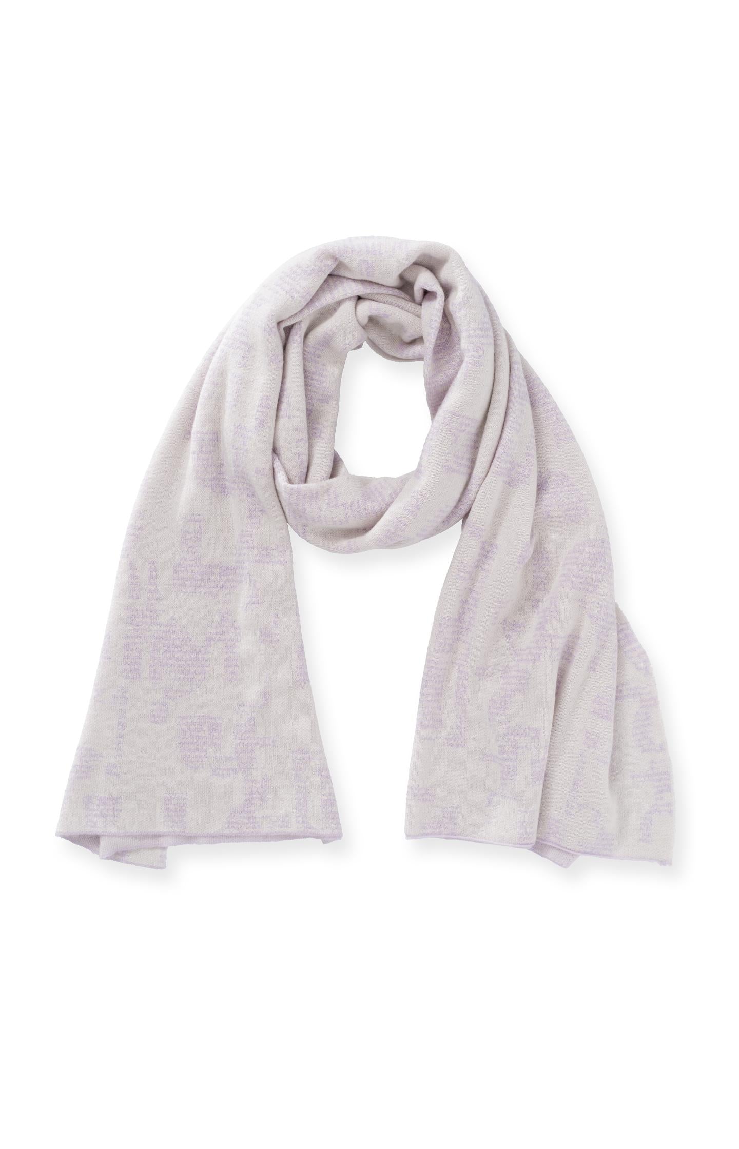 Knitted jacquard scarf with abstract print - Orchid Petal Purple Dessin - Type: product