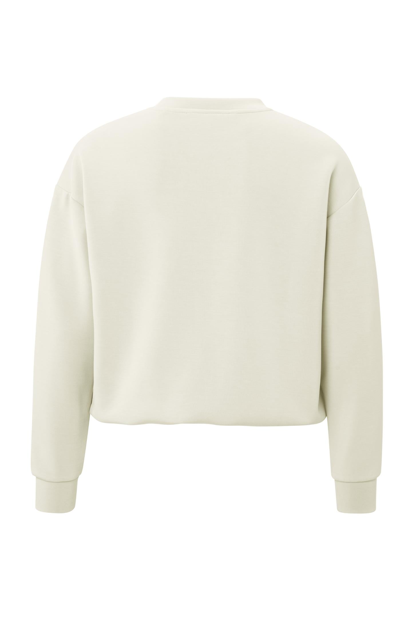 Long-sleeved scuba sweatshirt with round neck in wide fit