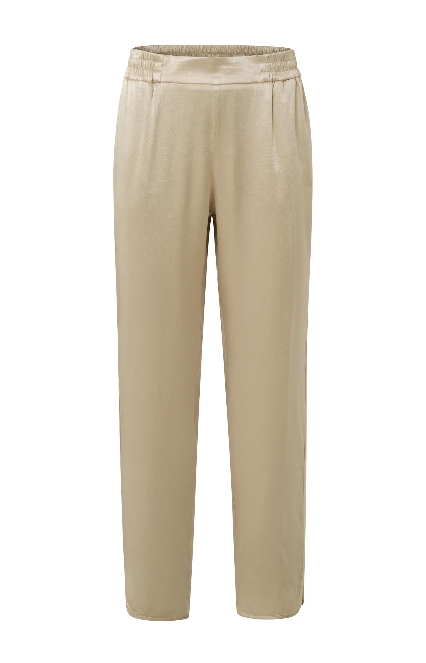 Satin jogging trousers with elastic waist and side pockets - Type: product