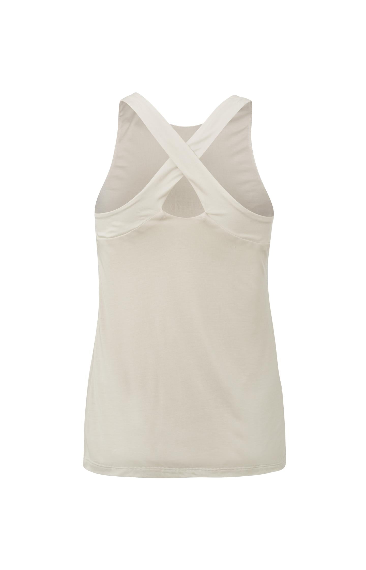 Singlet with round neck and crossed straps on back