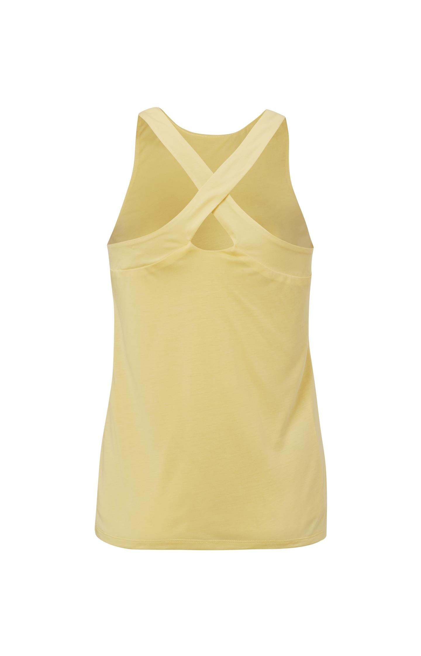 Singlet with round neck and crossed straps on back