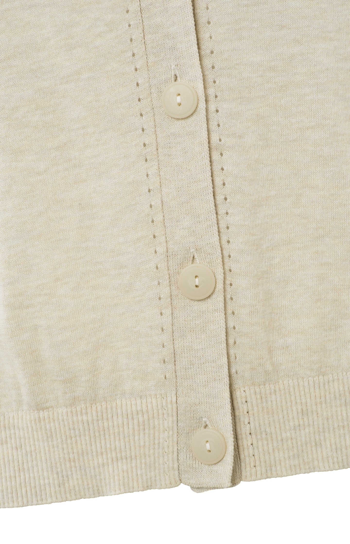 Sleeveless cardigan with V-neck, buttons and stitched detail