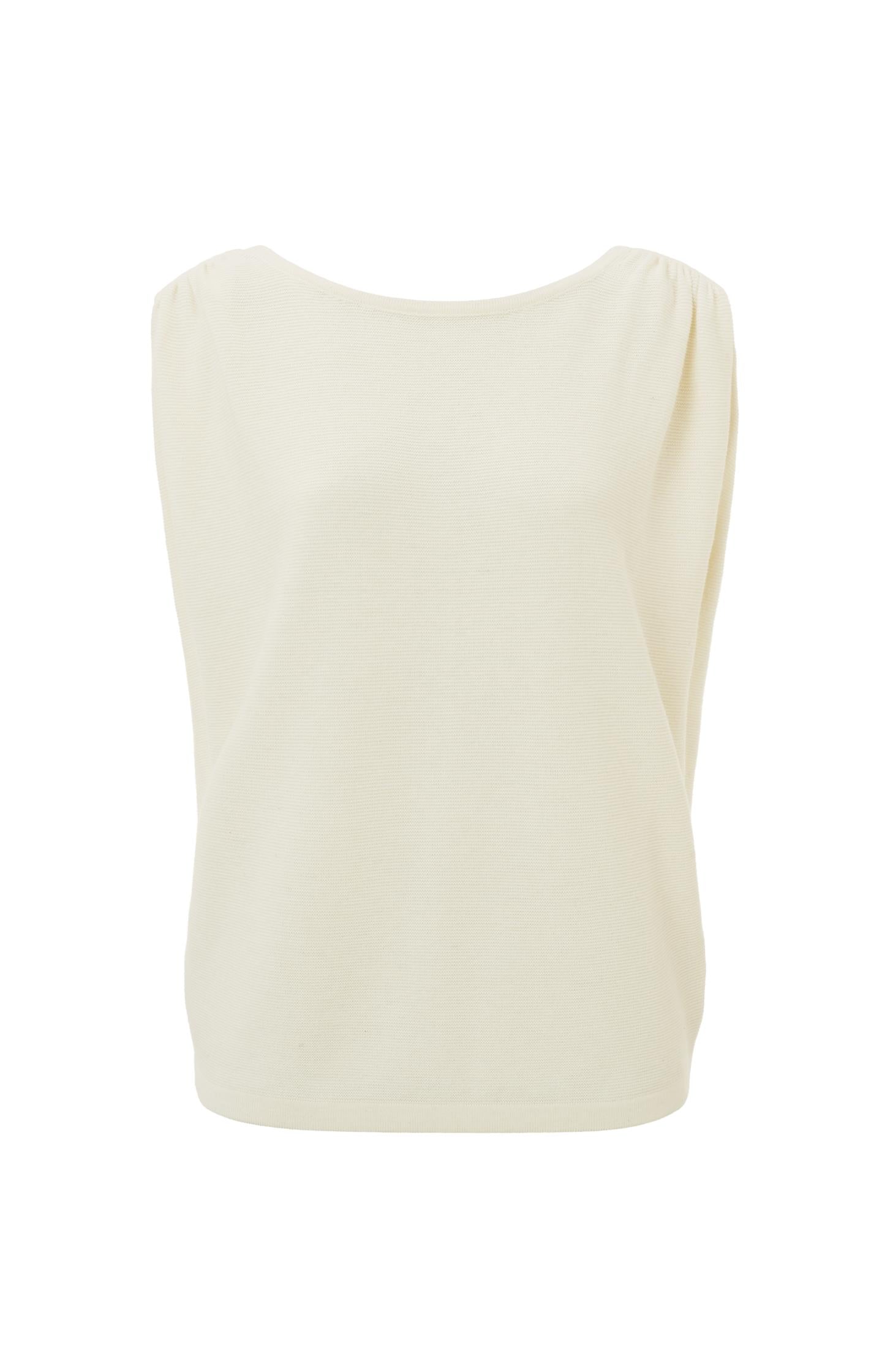 Sleeveless sweater with boat neck and button on back - Type: product