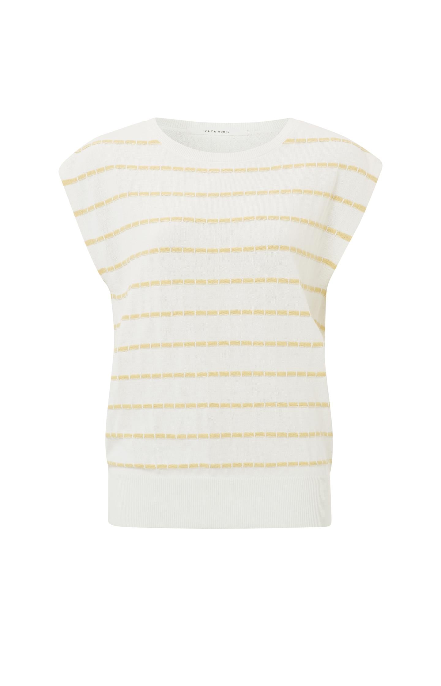 Sleeveless sweater with round neck and stripe pattern - Type: product