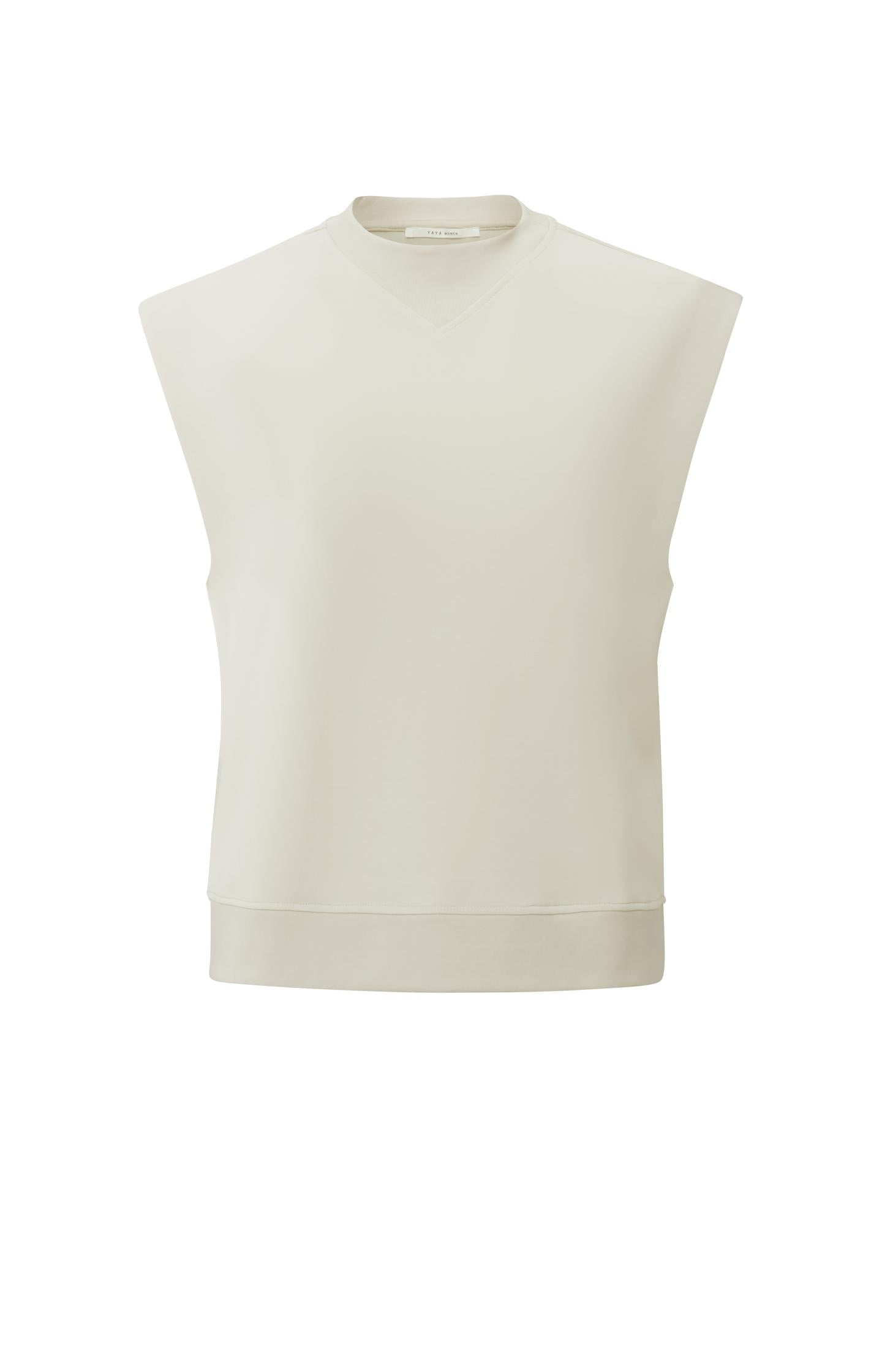 Sleeveless sweatshirt with crewneck crafted in soft scuba - Type: product