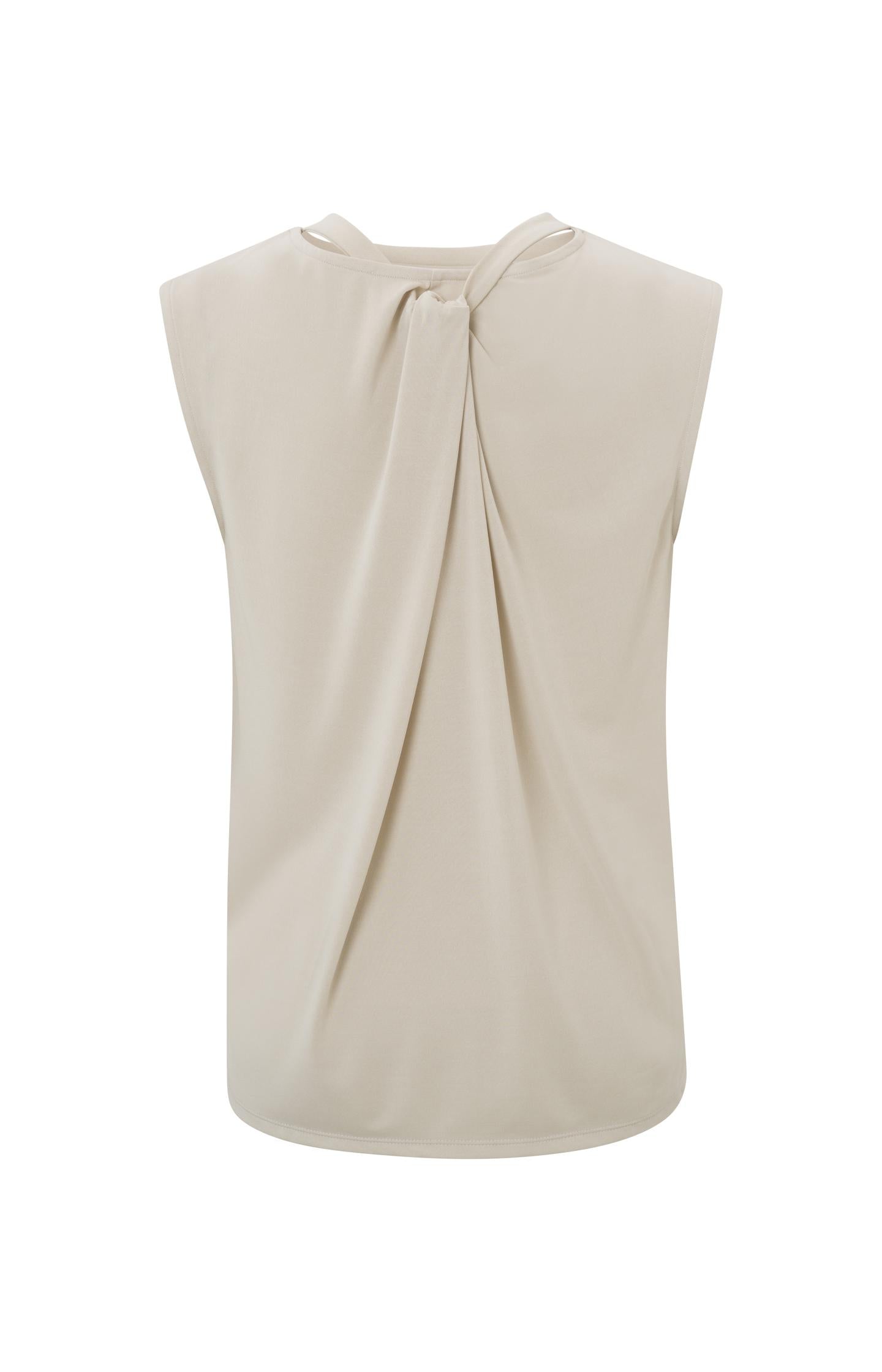 Sleeveless top with crewneck and back detail in regular fit