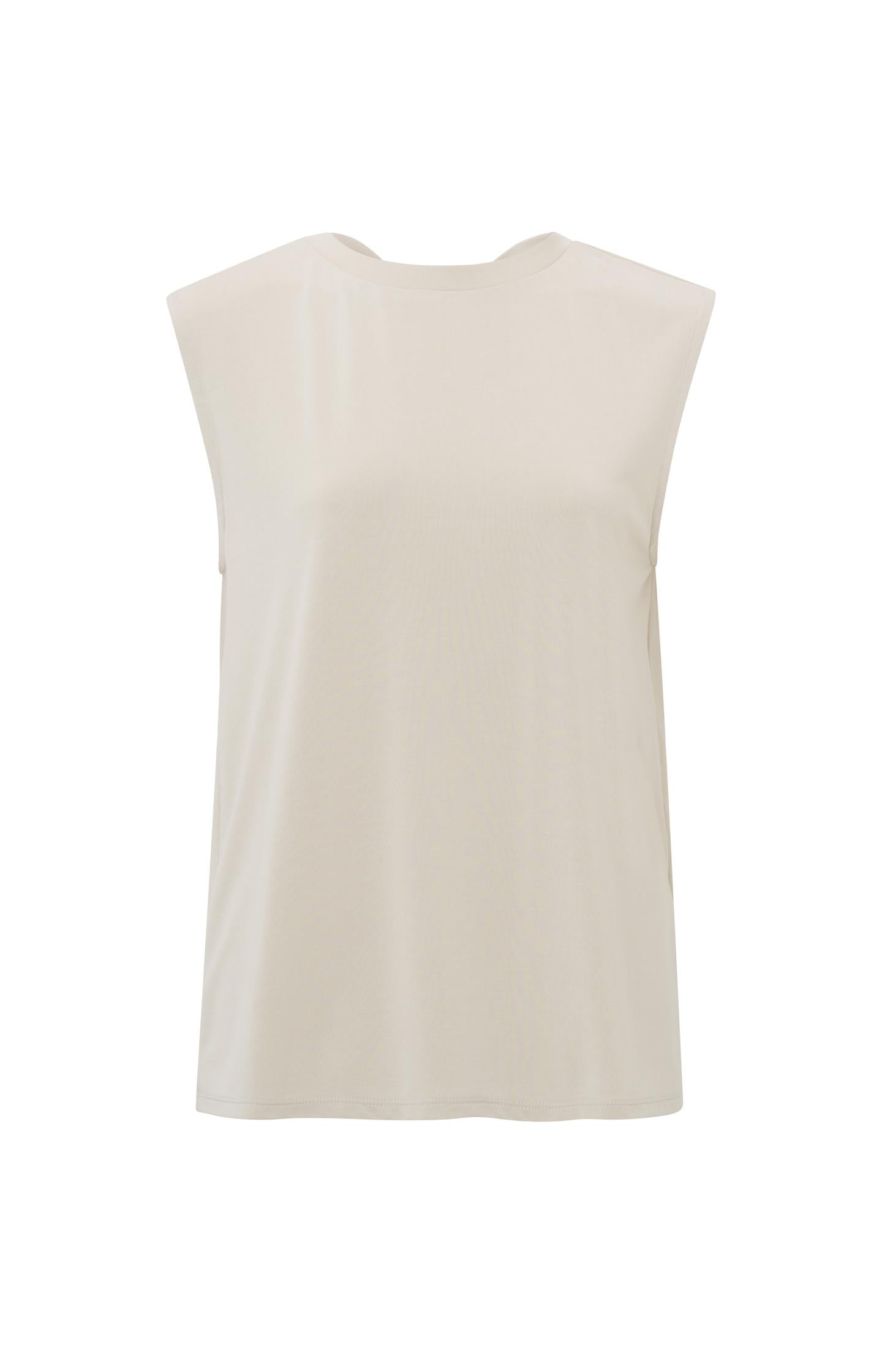 Sleeveless top with crewneck and back detail in regular fit - Type: product