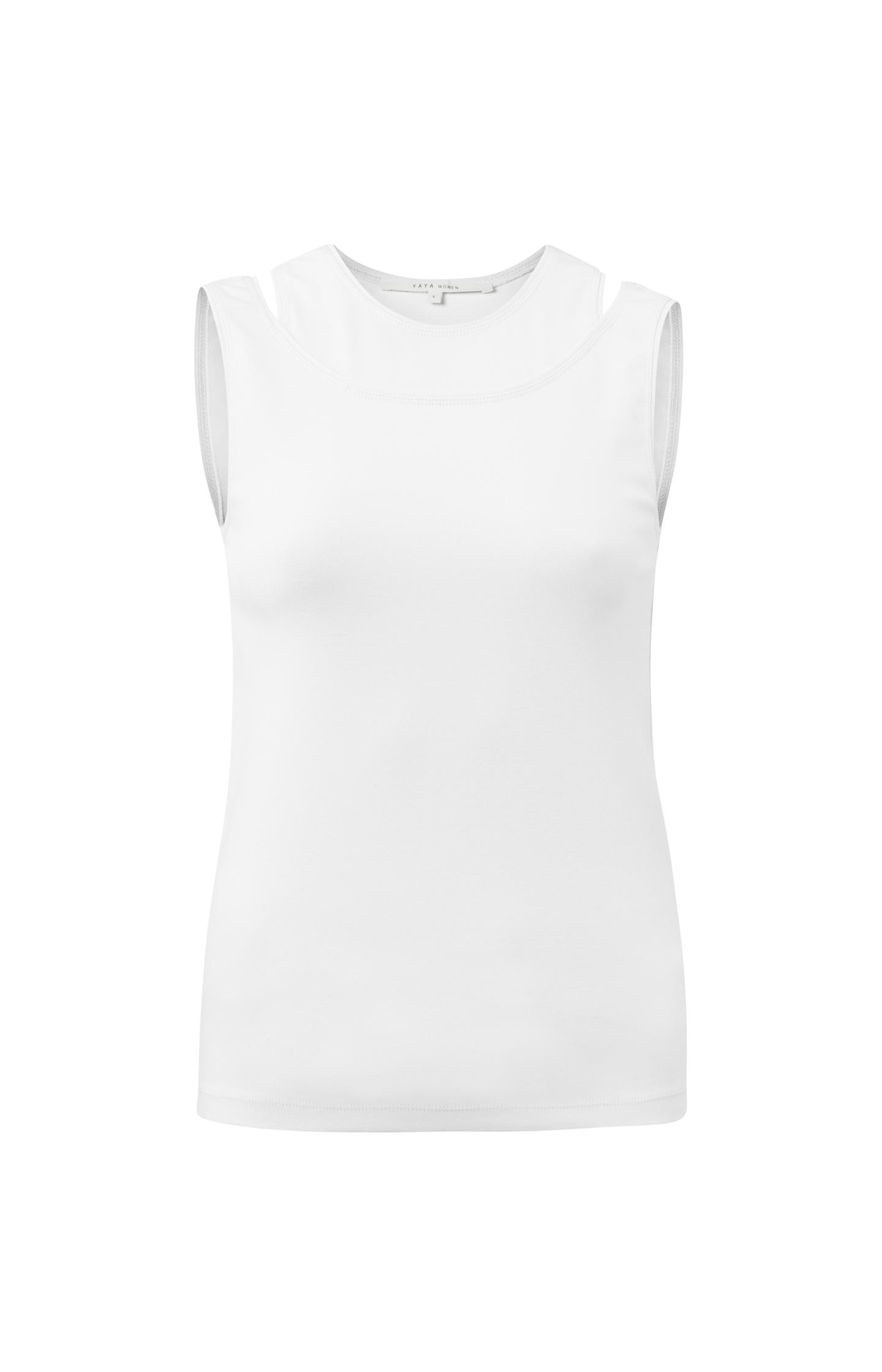 Sleeveless top with double layer effect in regular fit - Type: product