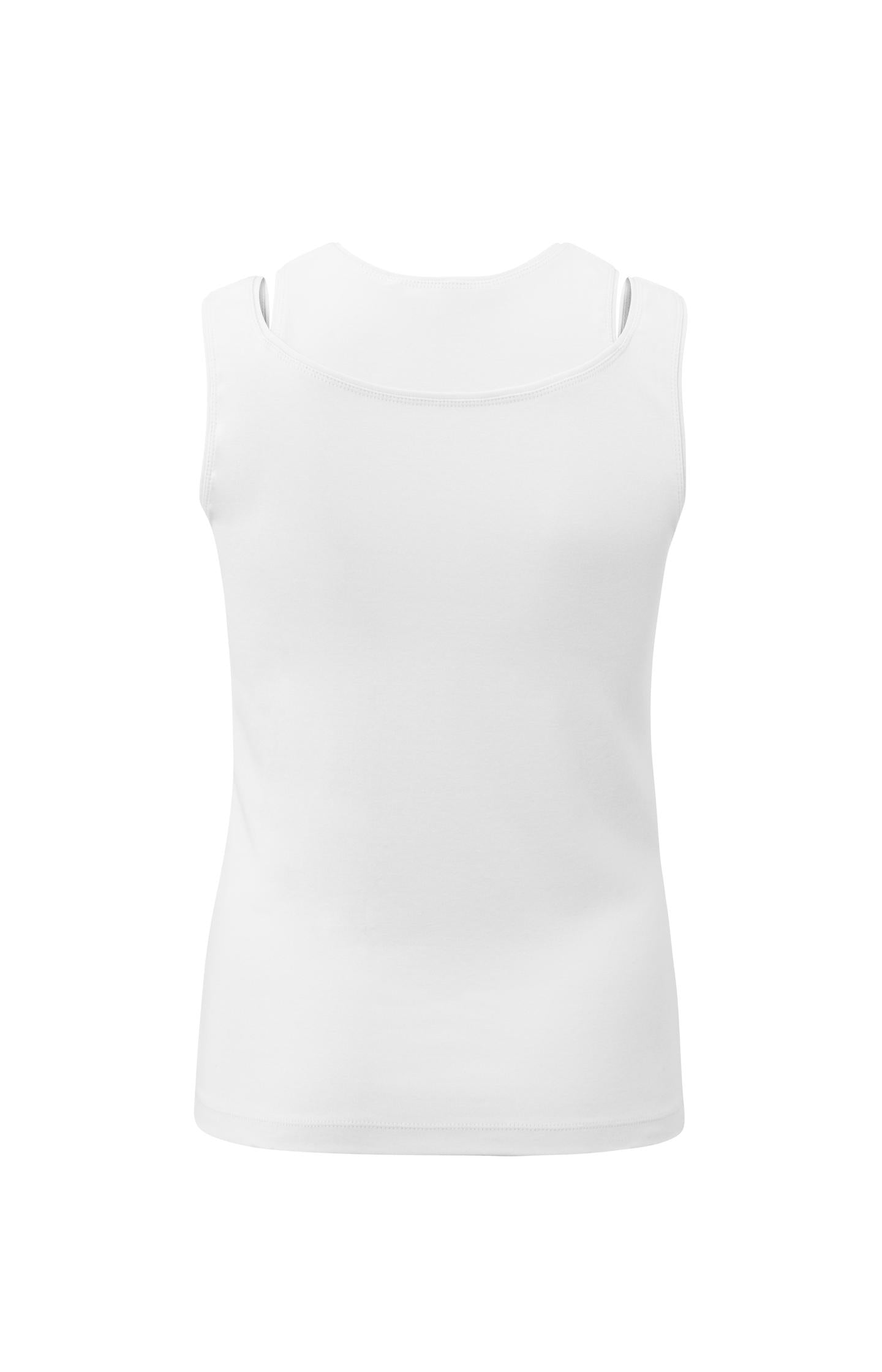 Sleeveless top with double layer effect in regular fit