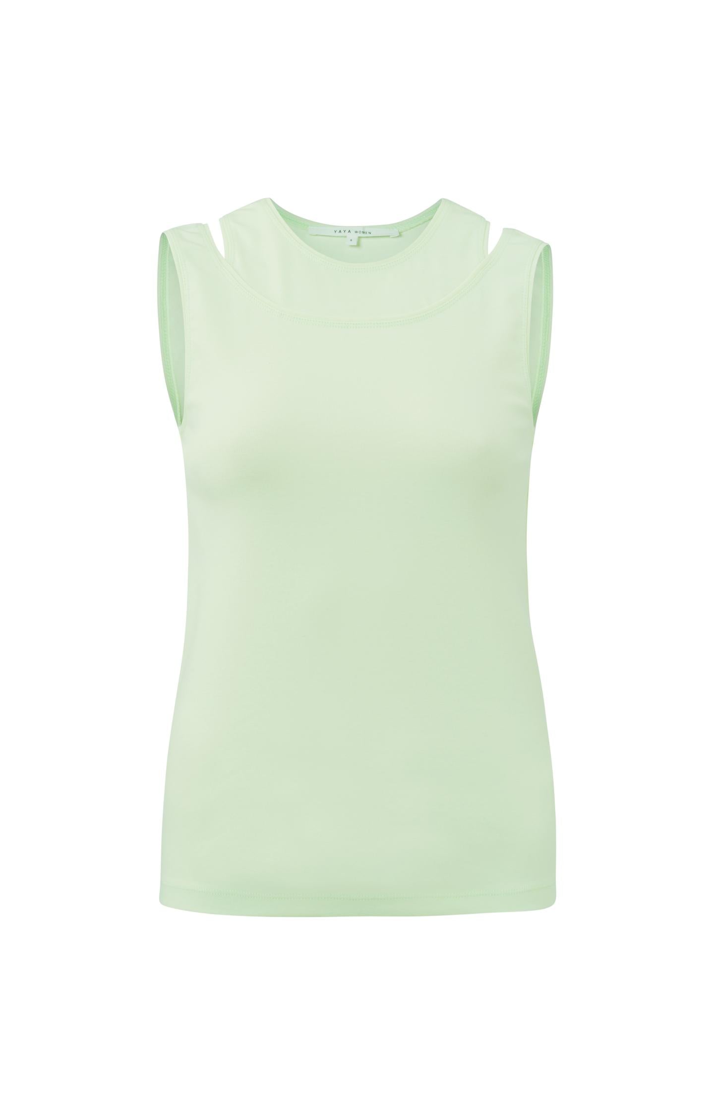 Sleeveless top with double layer effect in regular fit - Type: product