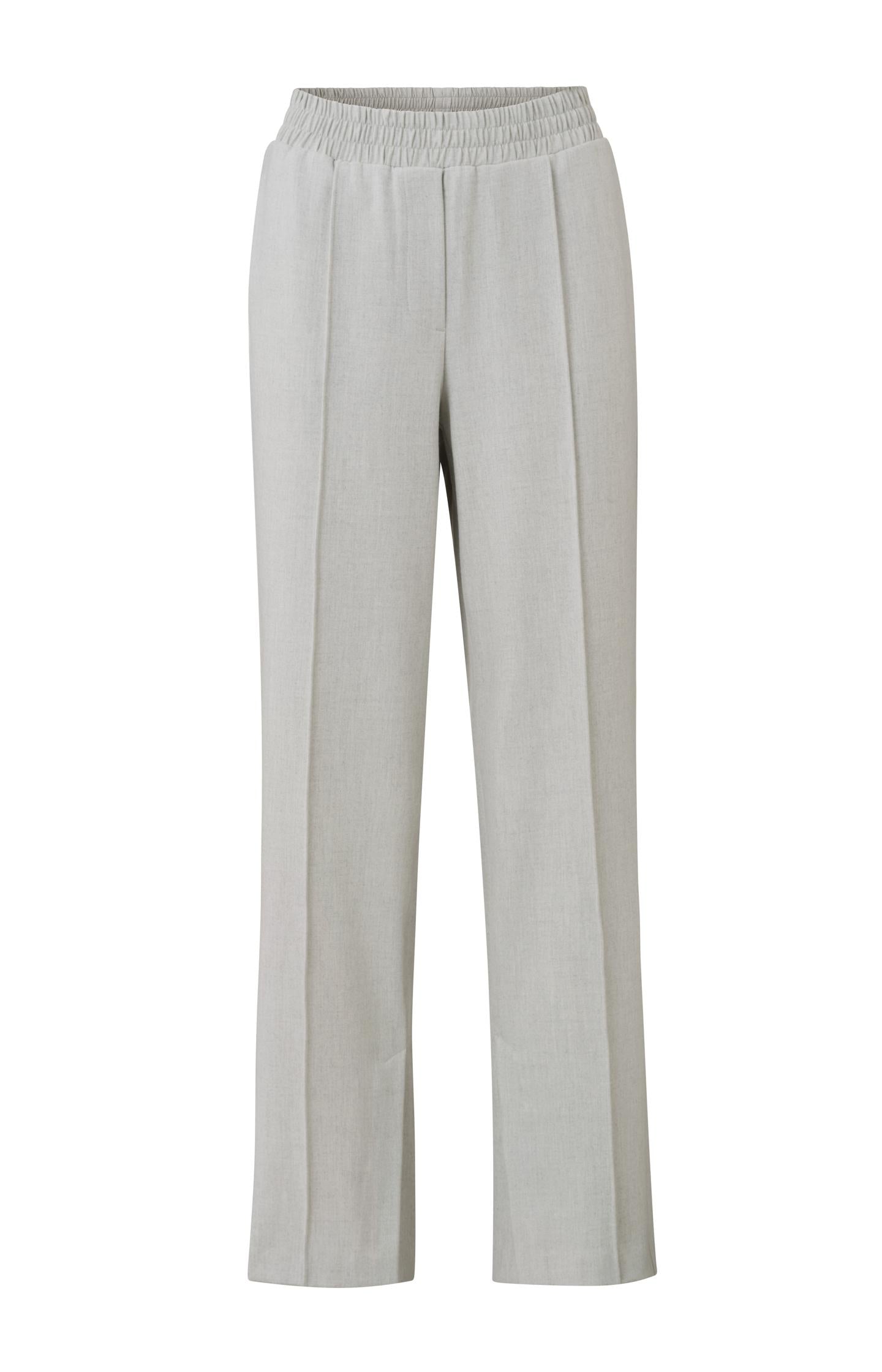 Soft wide leg trousers with elastic waist and a slit - Type: product