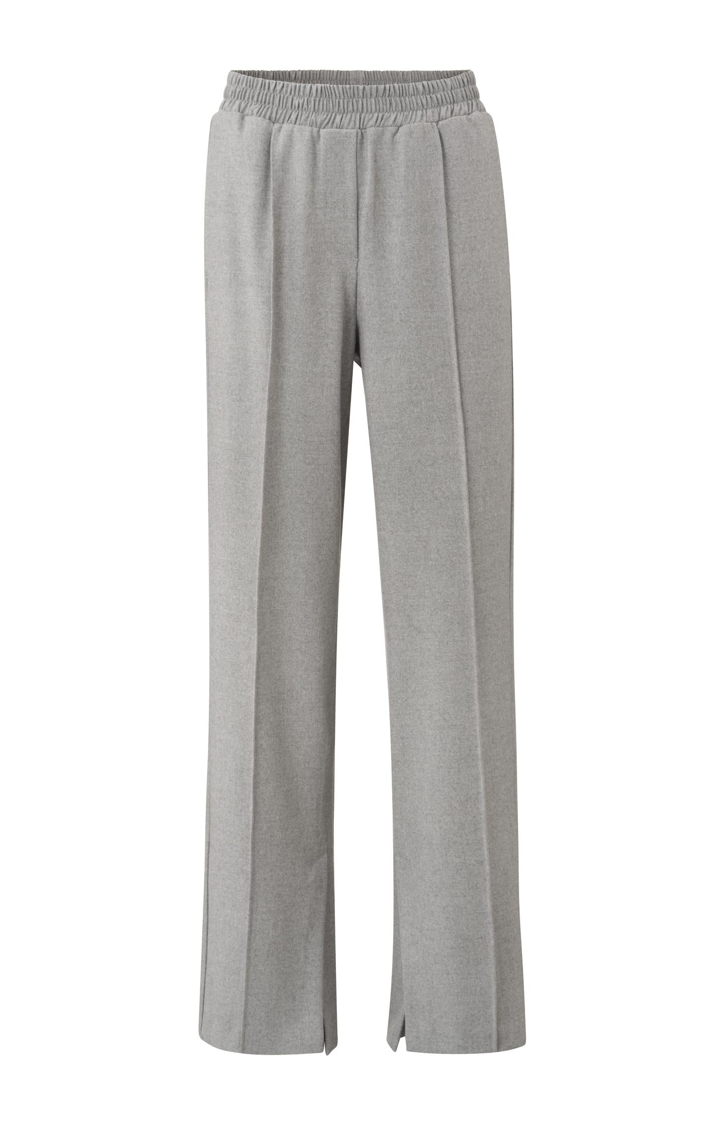 Soft wide leg trousers with elastic waist and a slit - Type: product