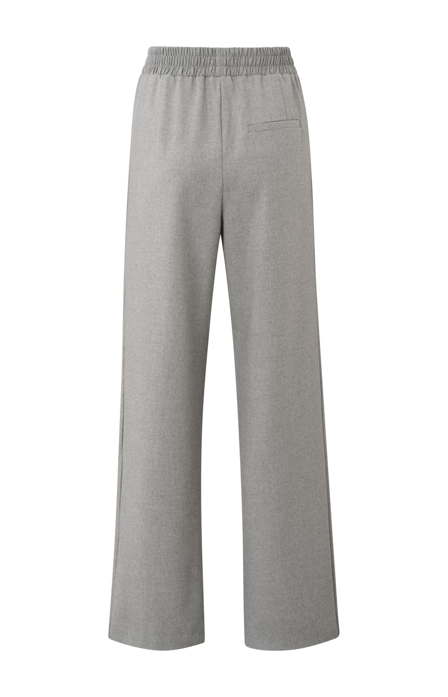Soft wide leg trousers with elastic waist and a slit