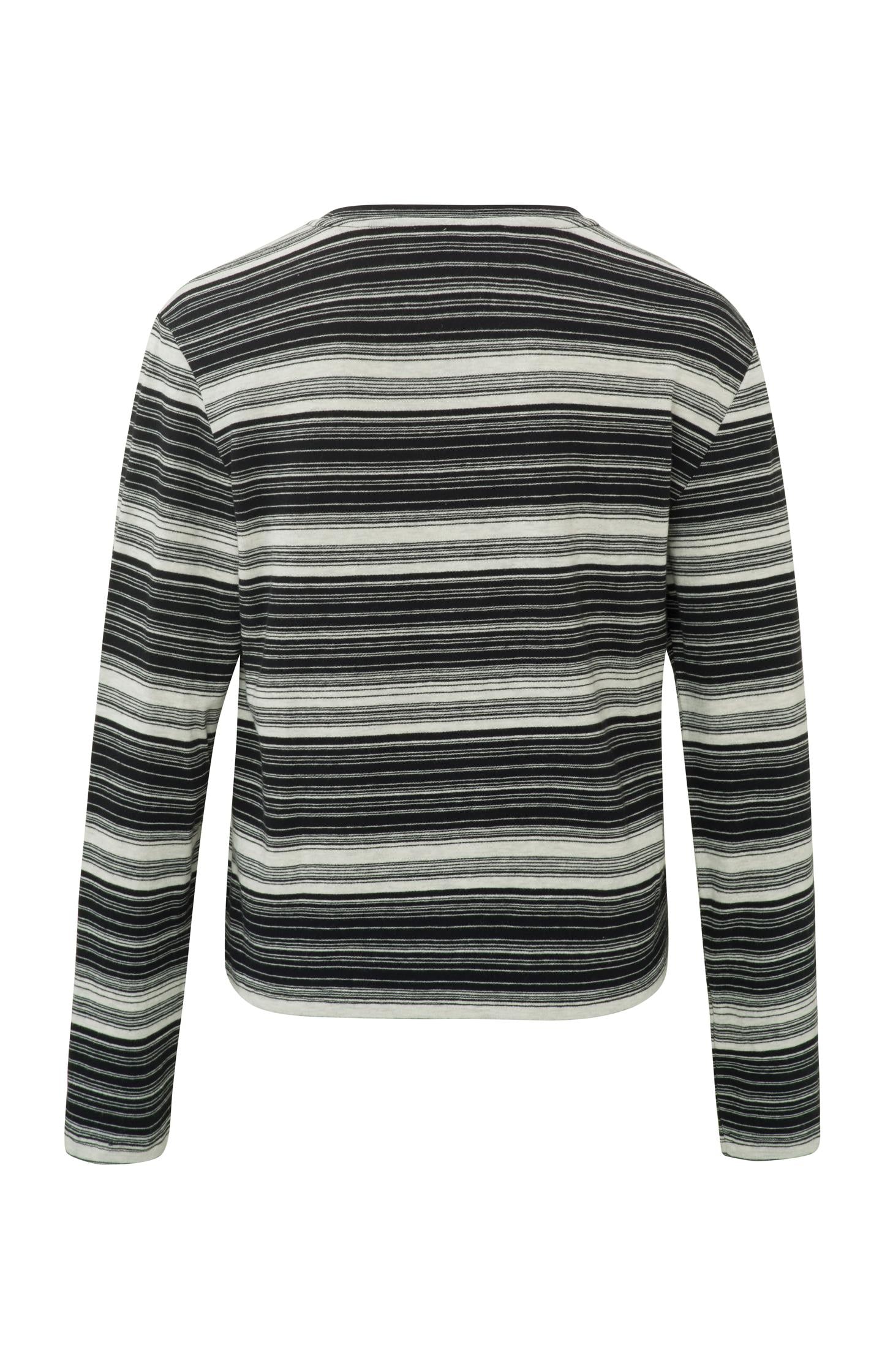 Striped top with crewneck and long sleeves in regular fit