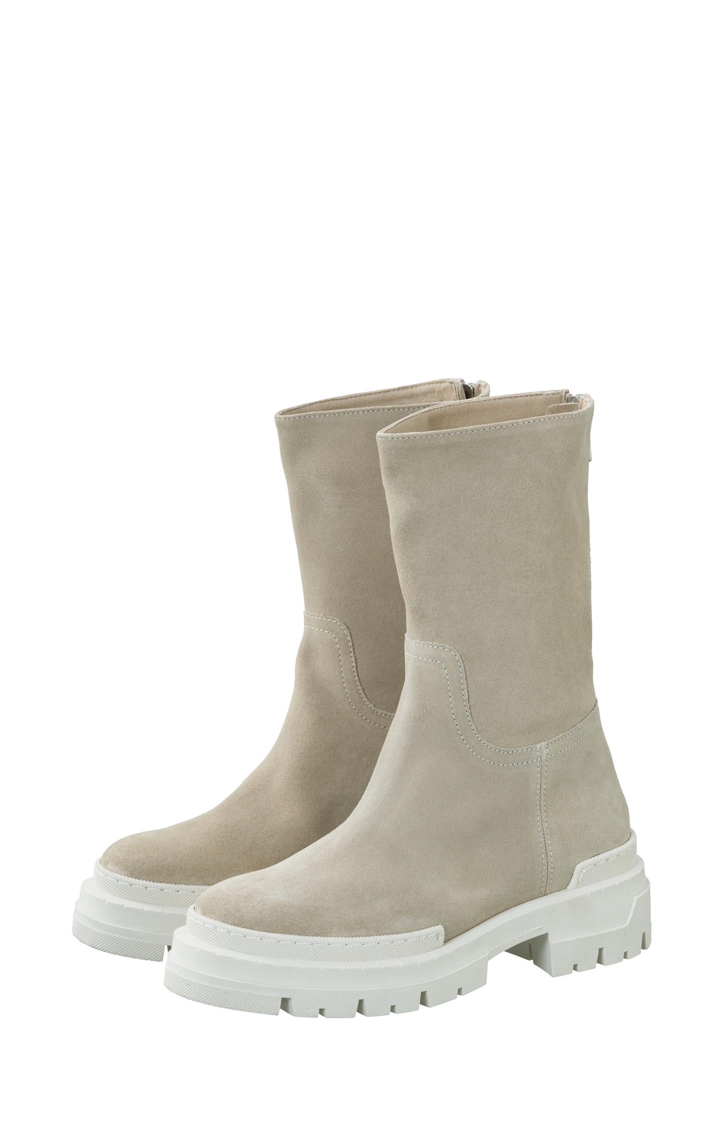 Sturdy suede boots with zipper and rubber soles - Birch Sand - Type: product
