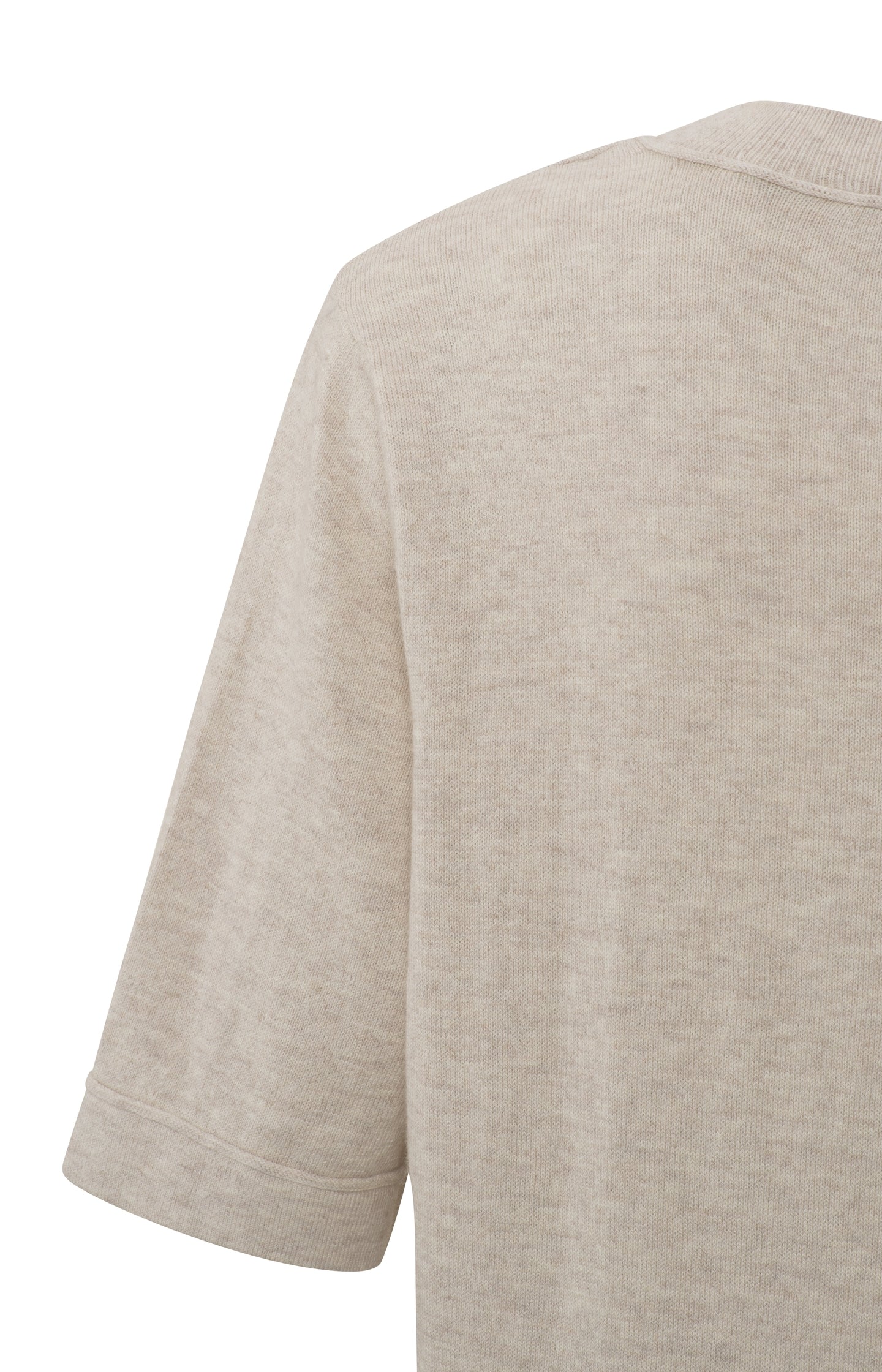 Sweater with V-neck, mid-length sleeves and seam details