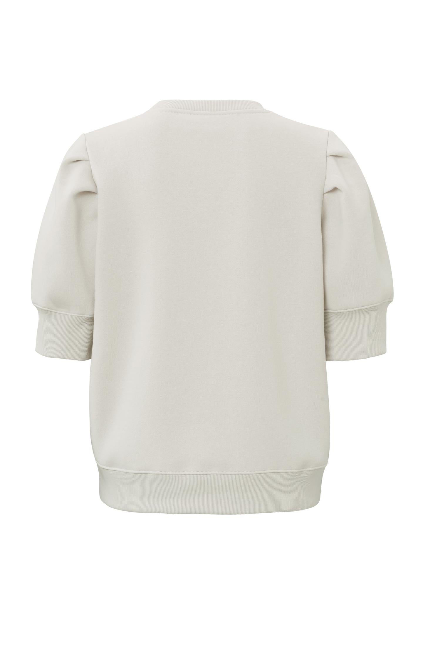 Sweatshirt with crewneck and mid-length, puffed sleeves