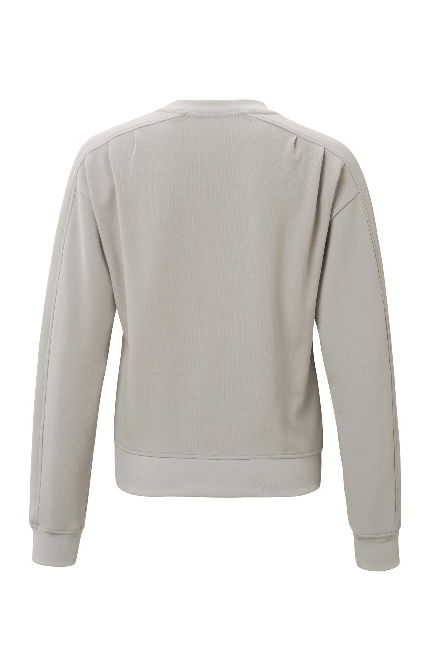 Sweatshirt with crewneck, long sleeves and pleated details