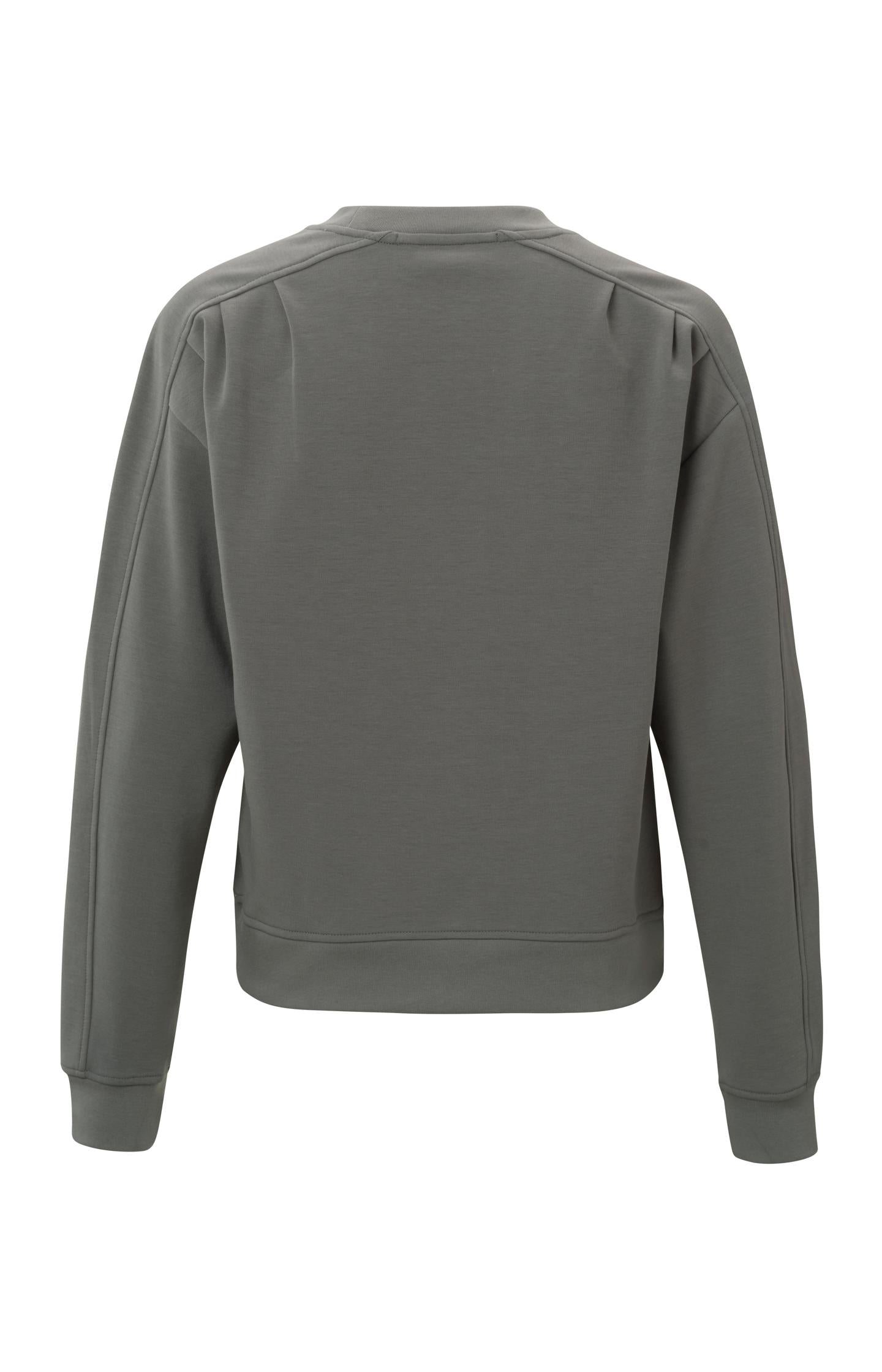 Sweatshirt with crewneck, long sleeves and pleated details