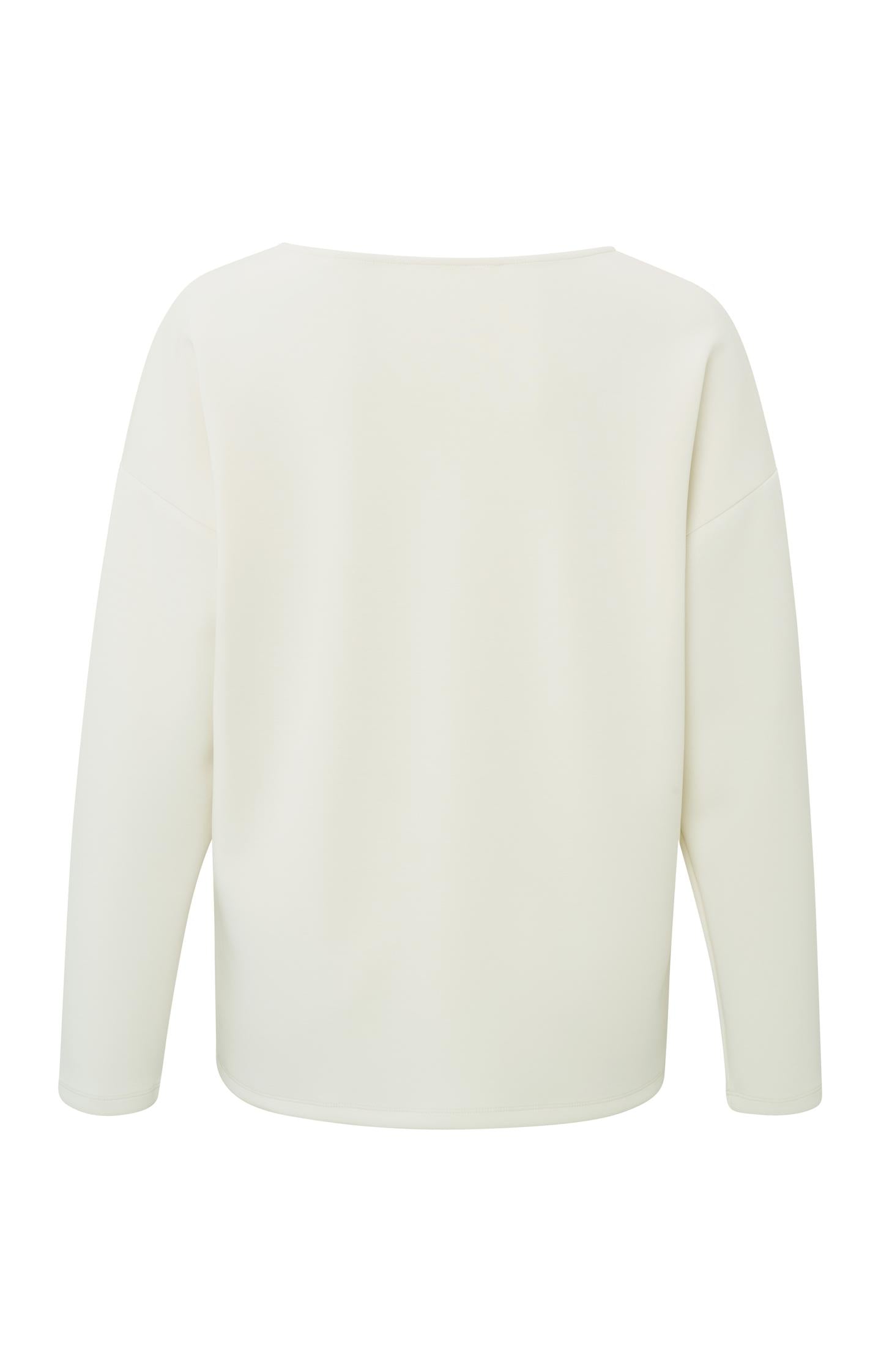 Sweatshirt with deep V-neck, long sleeves in wide fit