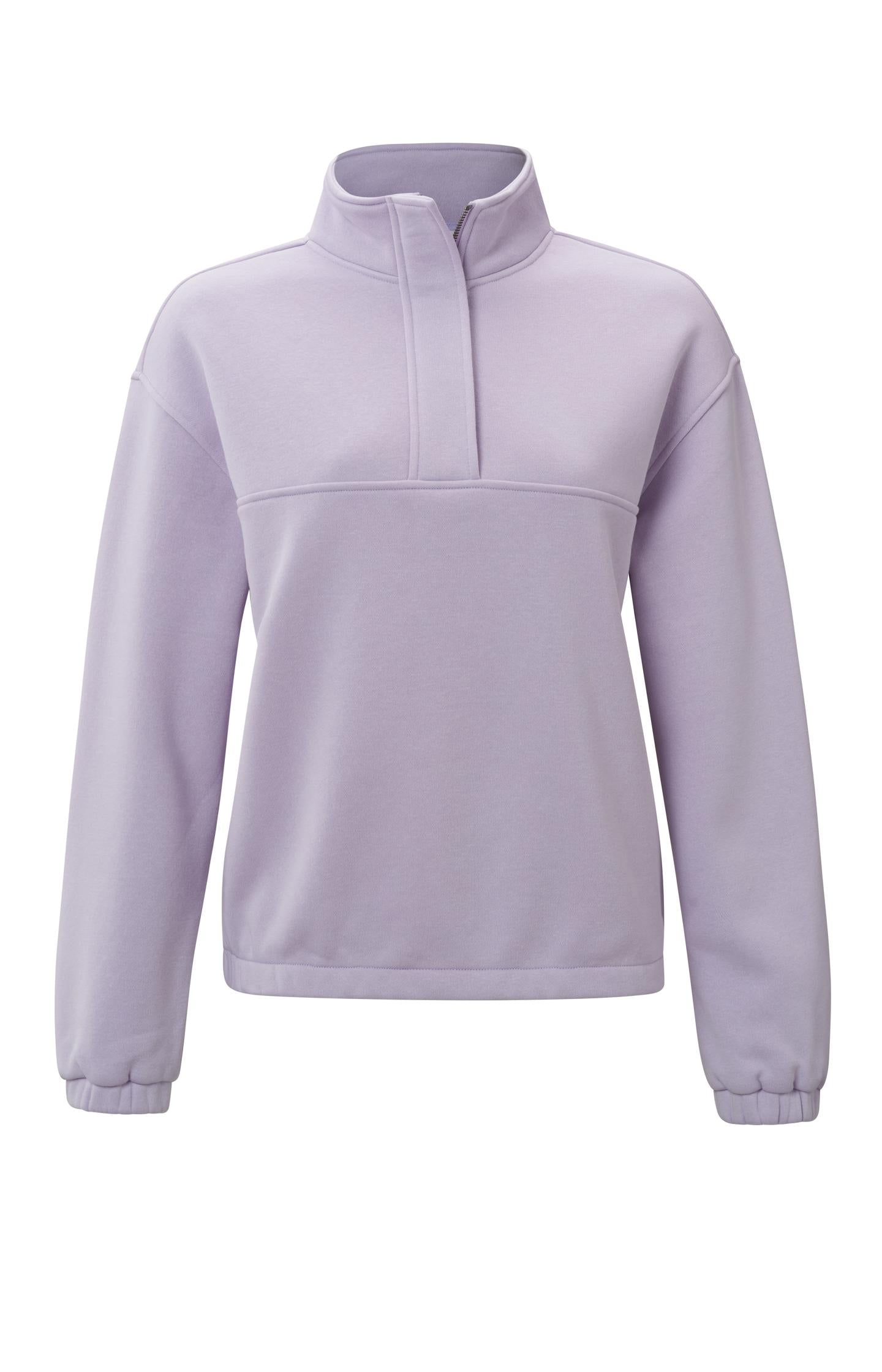 Sweatshirt with high neck, long sleeves and a front zipper - Type: product