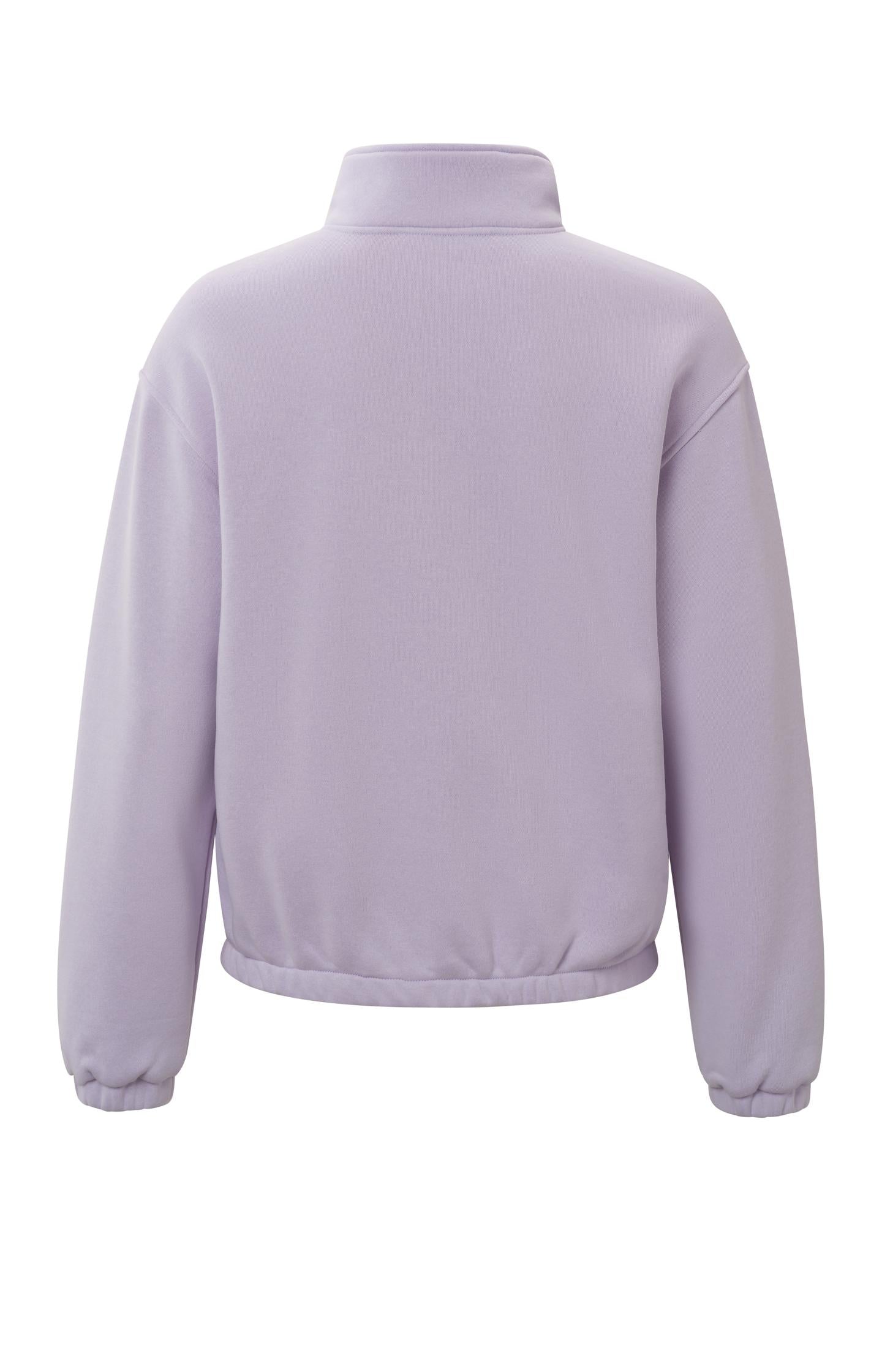 Sweatshirt with high neck, long sleeves and a front zipper