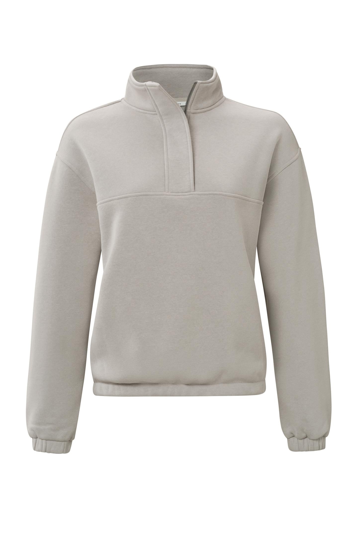 Sweatshirt with high neck, long sleeves and a front zipper - Type: product