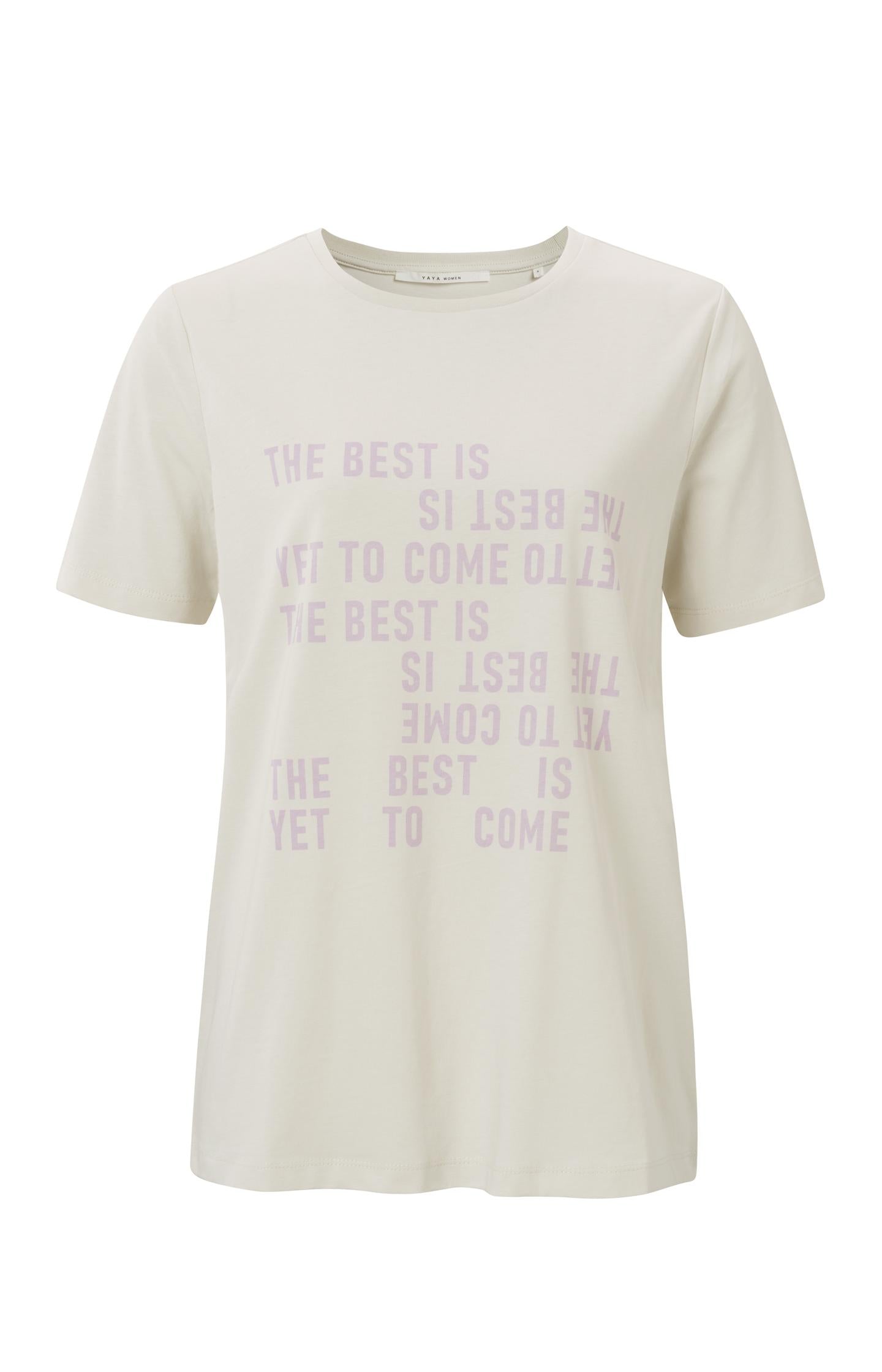T-shirt with round neck, short sleeves and print with text - Type: product