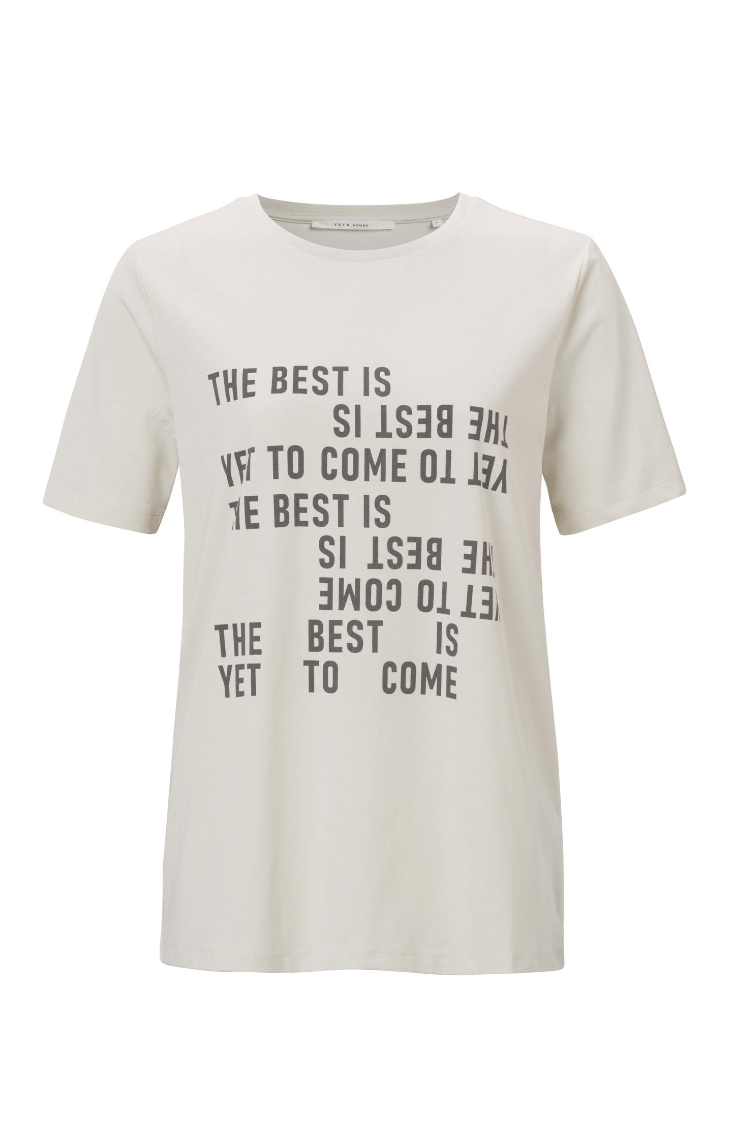 T-shirt with round neck, short sleeves and print with text - Type: product