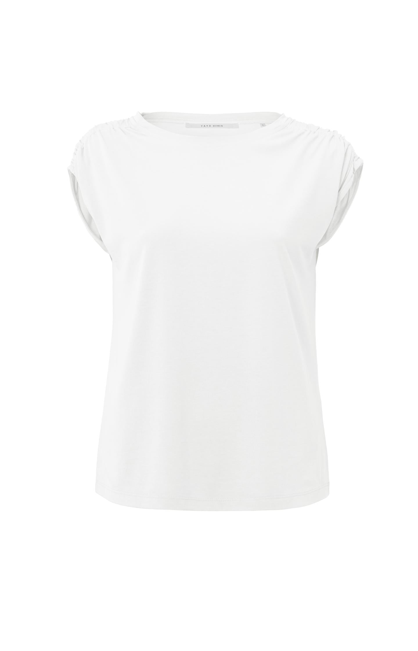 Top with boatneck, cap sleeves and shoulder details - Type: product