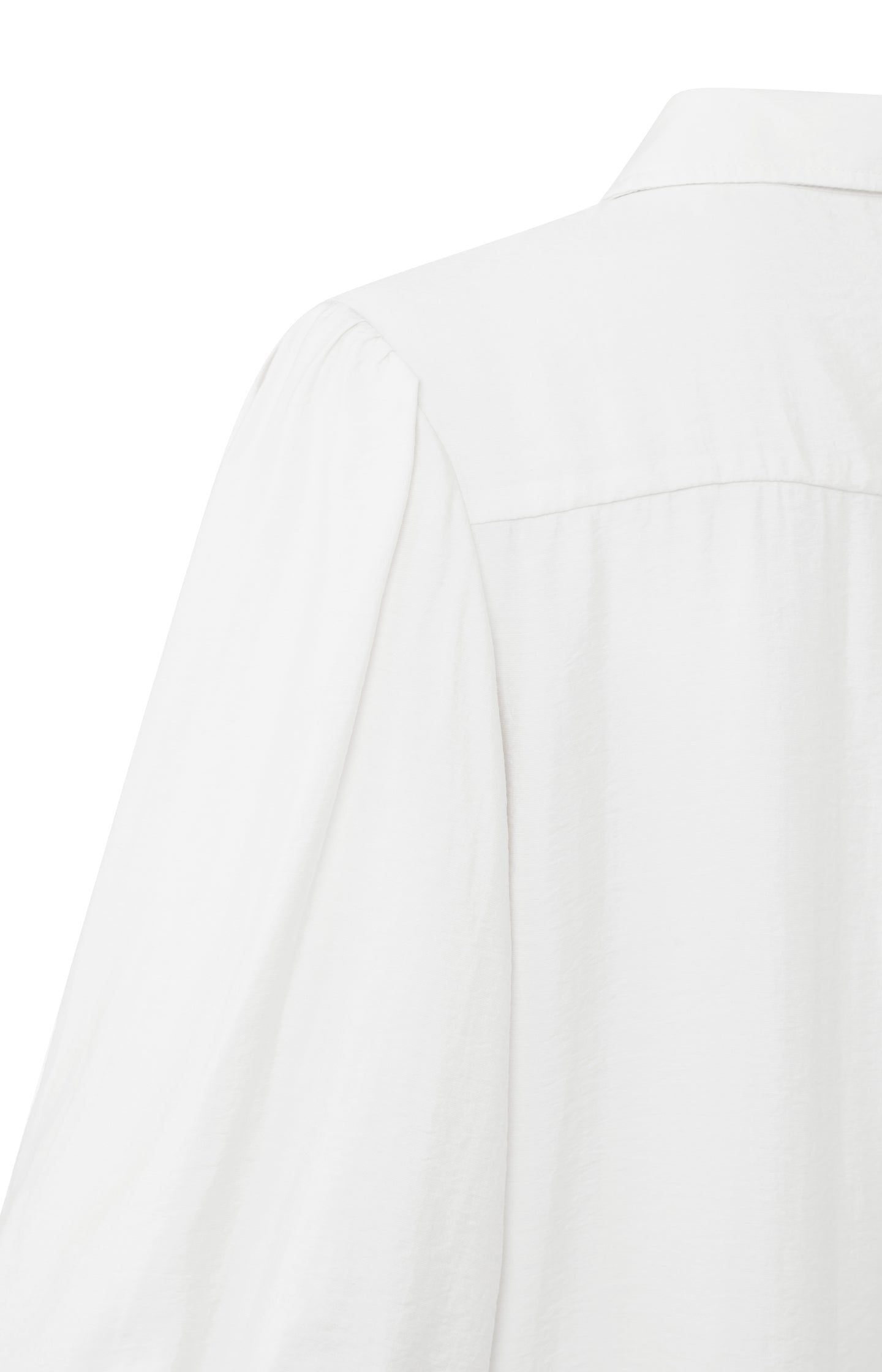 Top with mid-length balloon sleeves, chest pocket and button